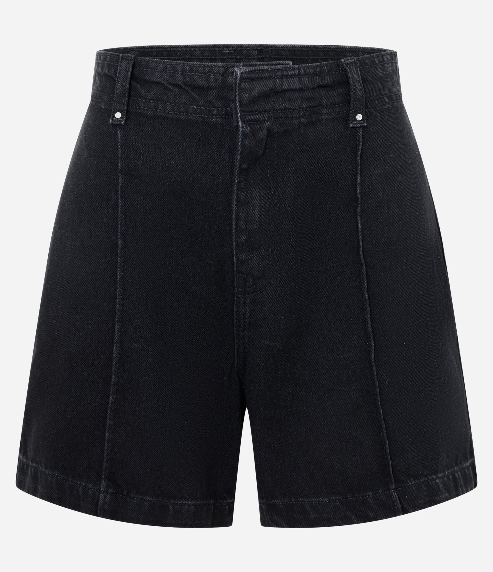Bermuda Midi em Jeans com  Cintura Média Preto 5