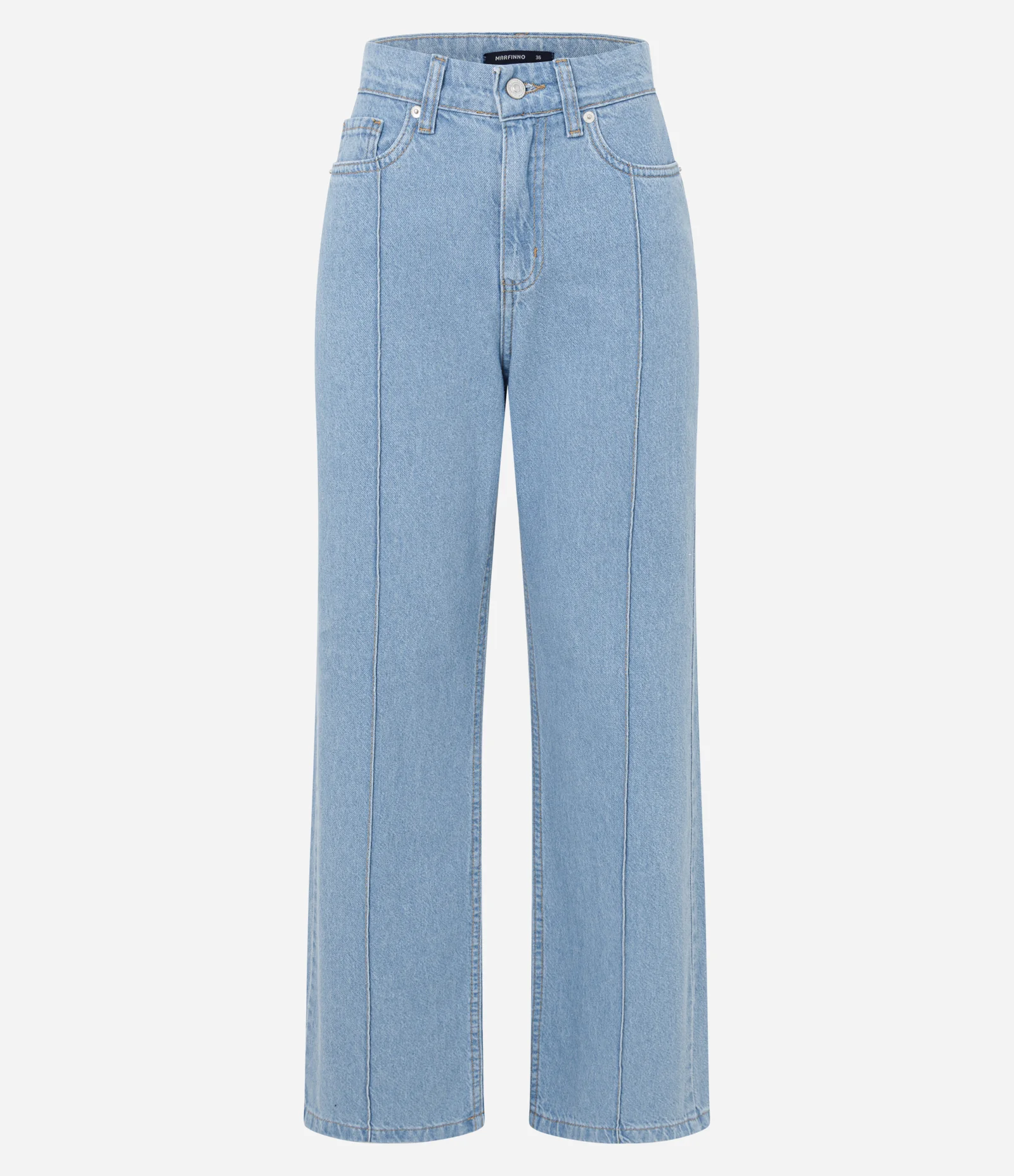 Calça Reta Comfort em Jeans com Costura Aparente Claro 1