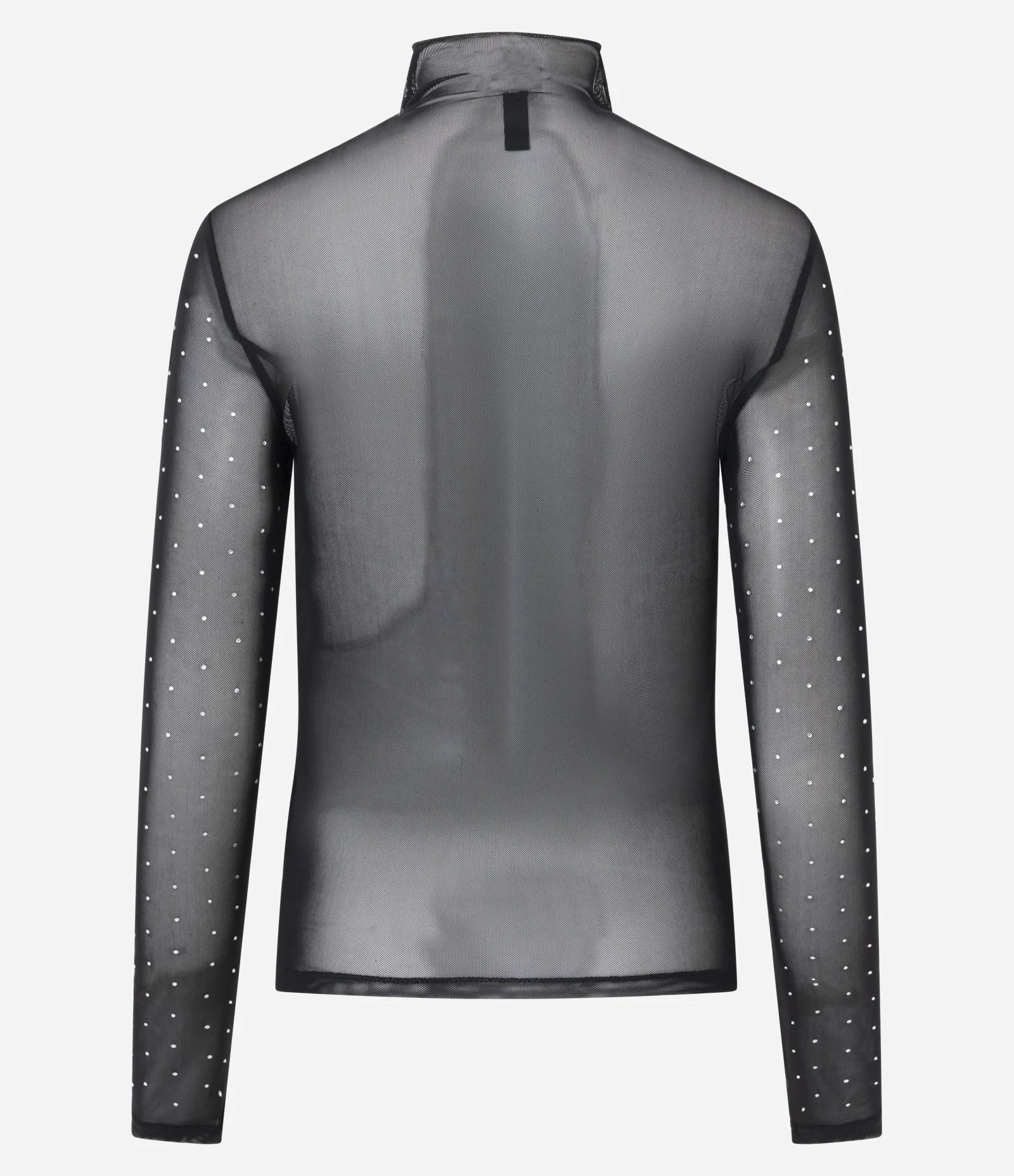 Blusa Manga Longa em Tule com Aplicação de Brilho Preto 3