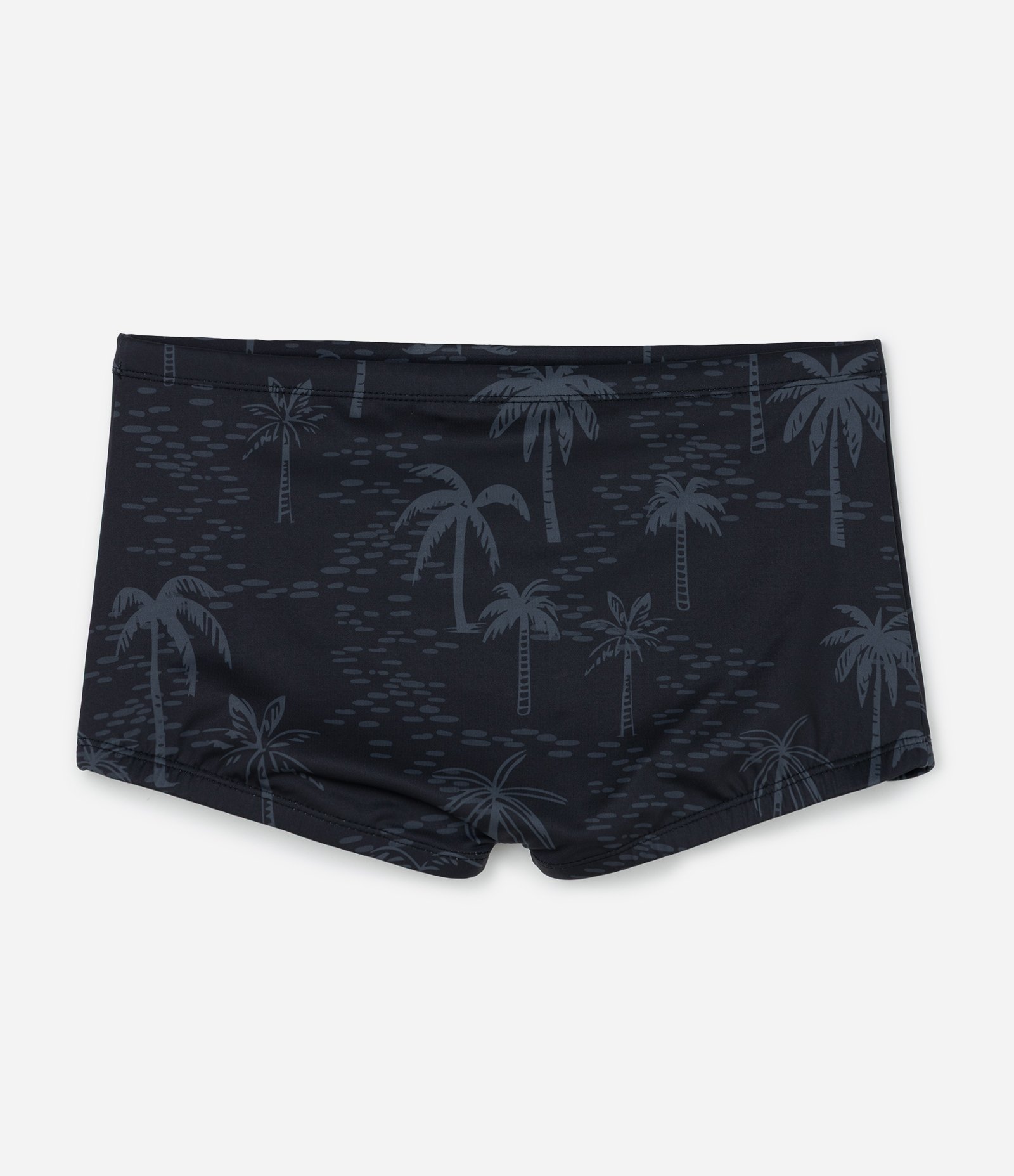 Sunga Boxer em Microfibra com Estampa Coqueiro Sublimada Preto 1