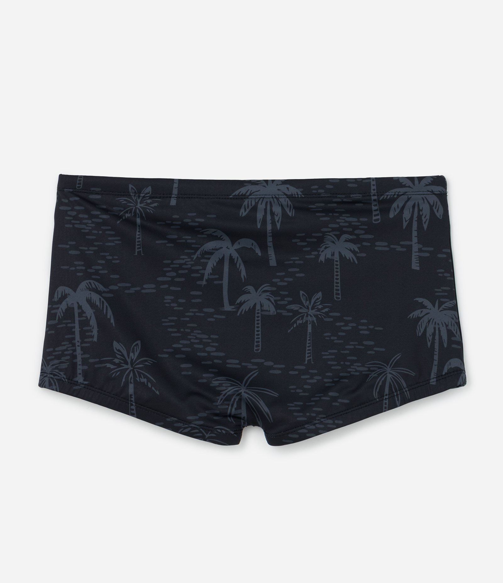 Sunga Boxer em Microfibra com Estampa Coqueiro Sublimada Preto 2
