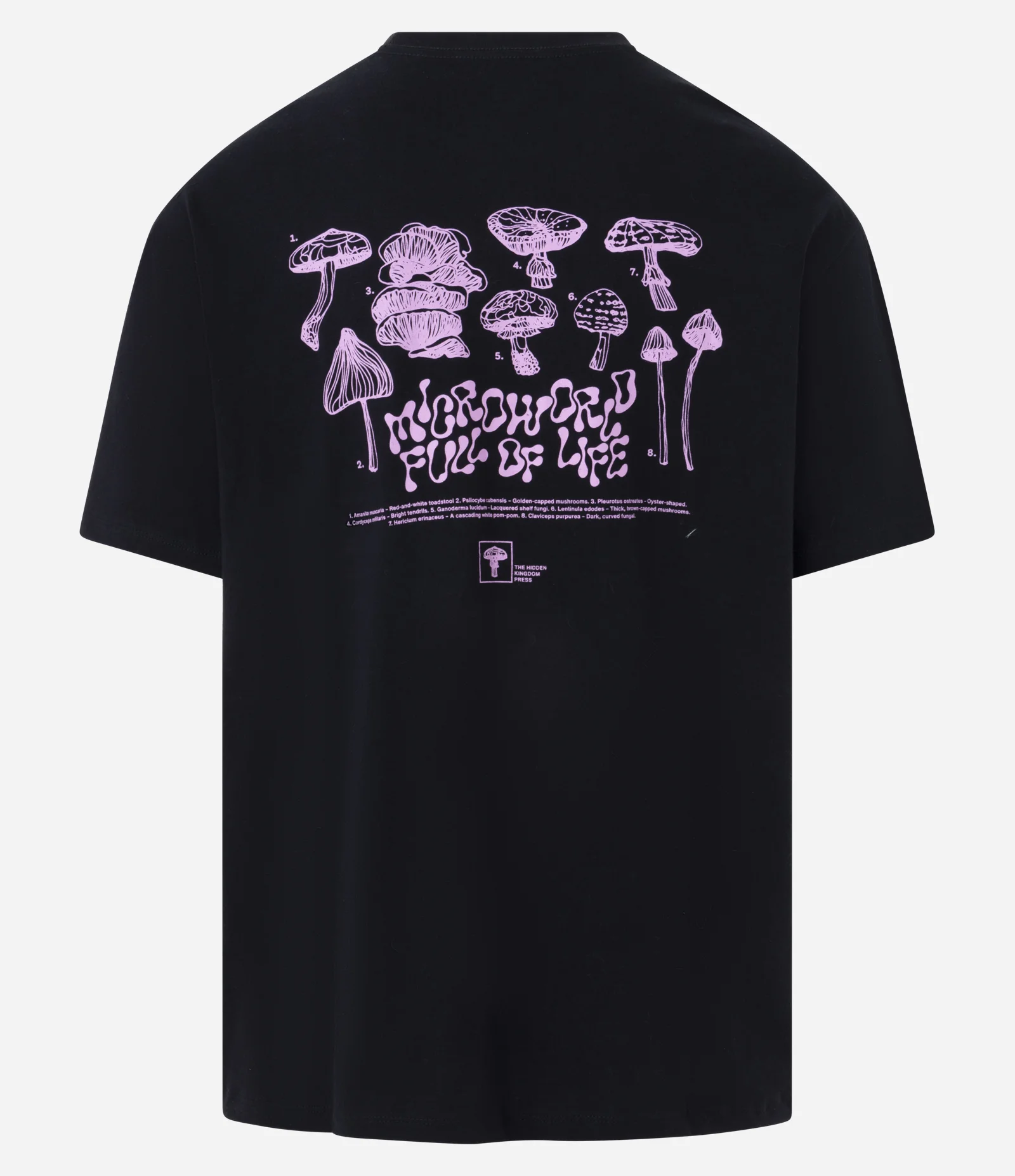 Camiseta Relaxed em Algodão com Estampa Ícones Cogumelos Preto 2