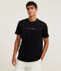 Camiseta Comfort em Algodão com Estampa Lettering