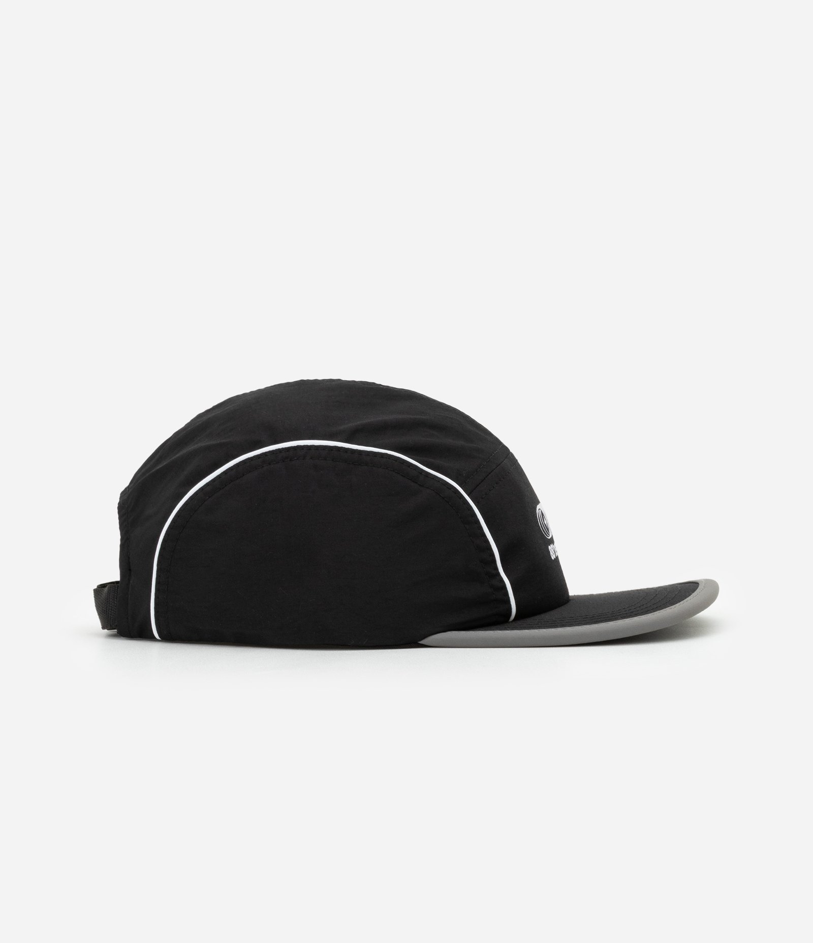Boné 5 Panel em Microfibra com Listras Contrastantes Preto 6