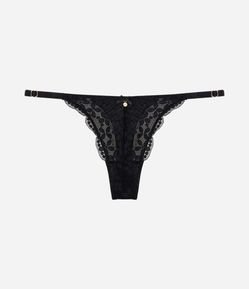 Calcinha String Fio em Renda Floral