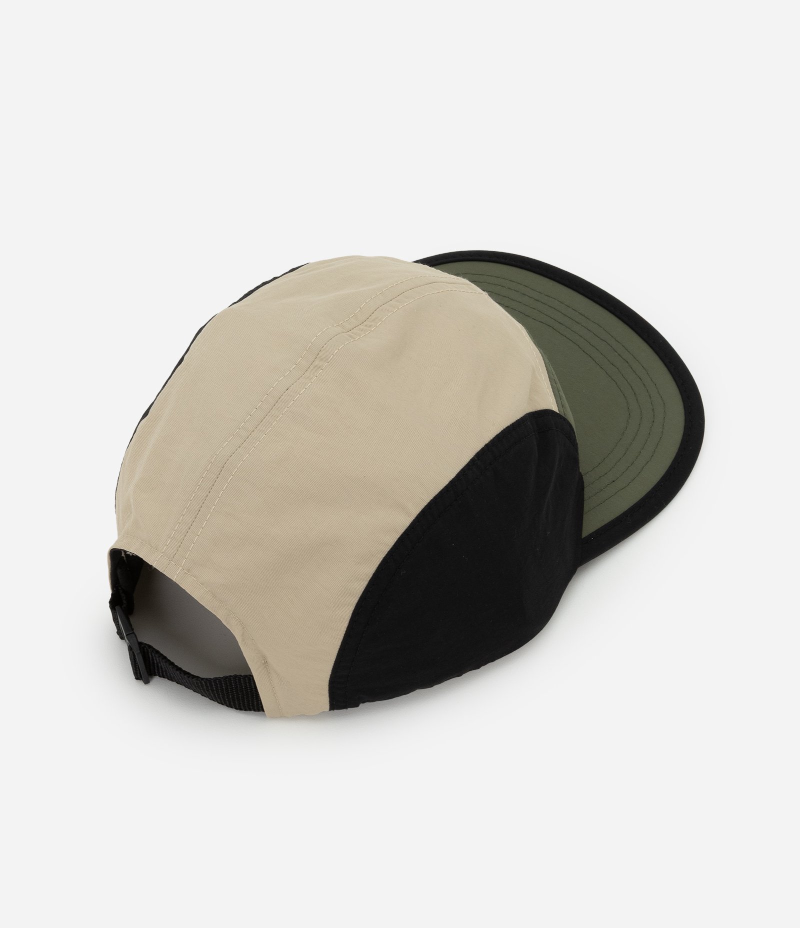 Boné 5 Panel em Microfibra com Recortes e Etiqueta Stay Grounded Cinza/Verde 2