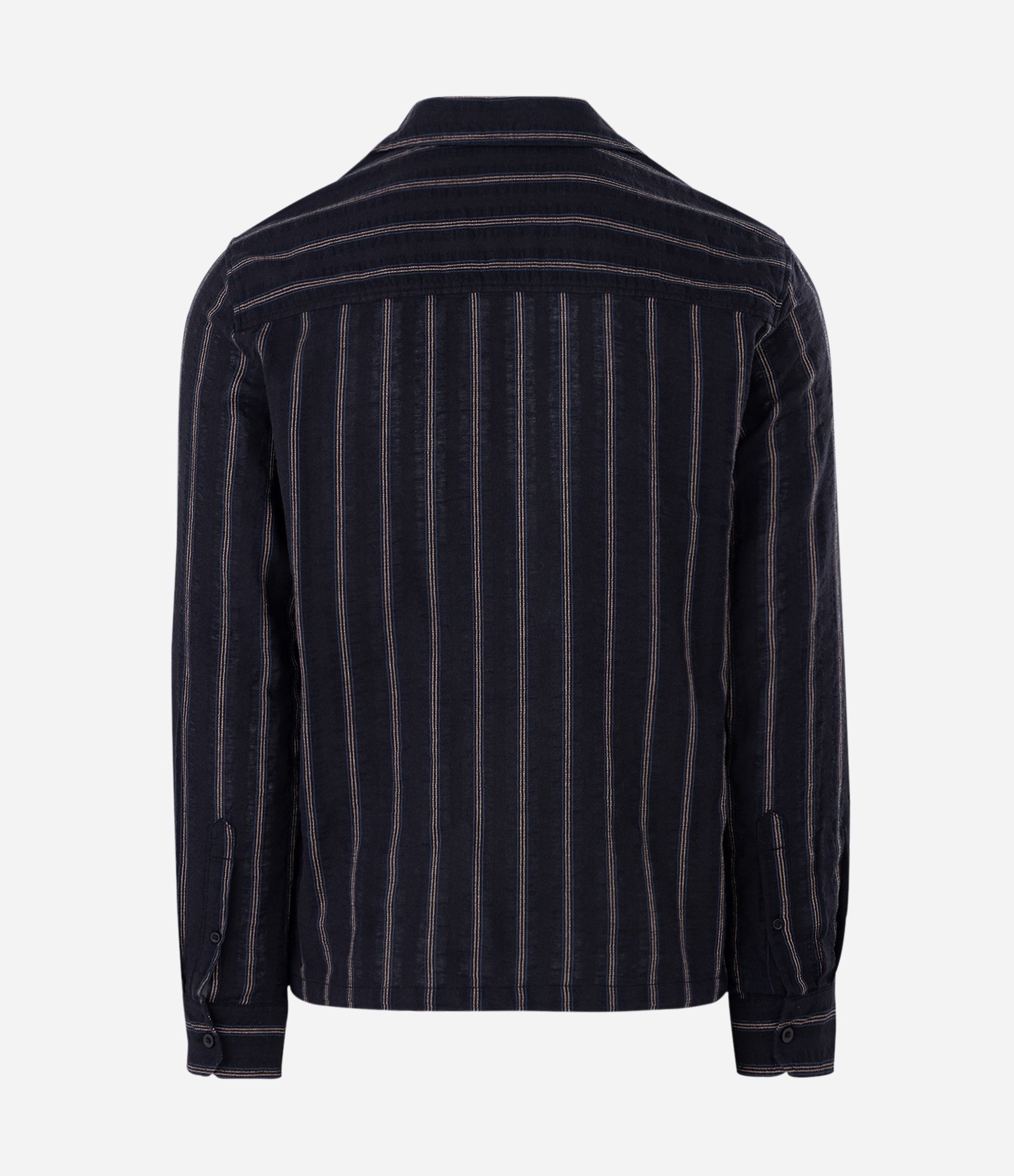 Camisa em Jacquard com Listra Vertical Preto 5