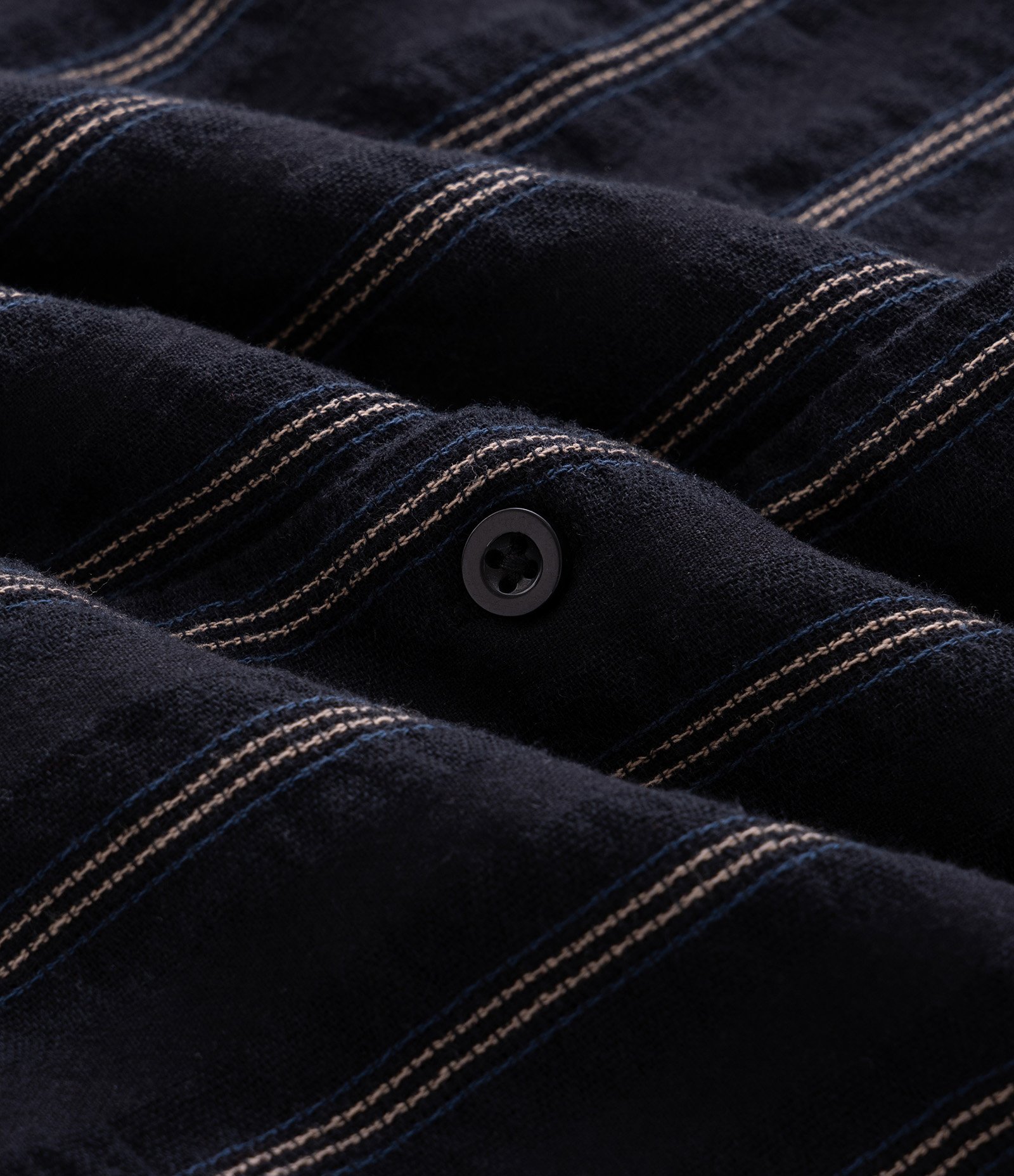 Camisa em Jacquard com Listra Vertical Preto 6