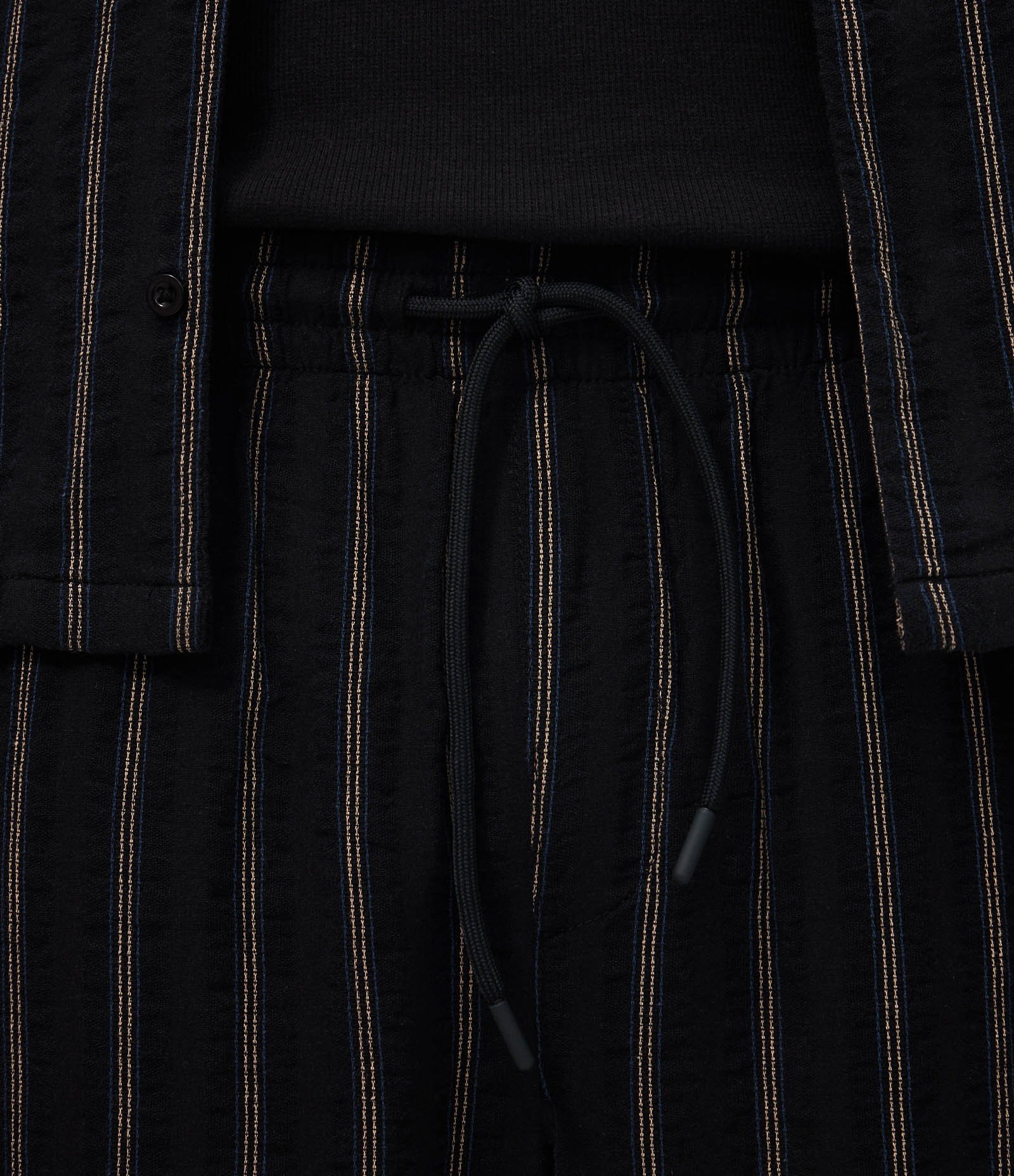Calça Jacquard Reta Listrada Preto 2