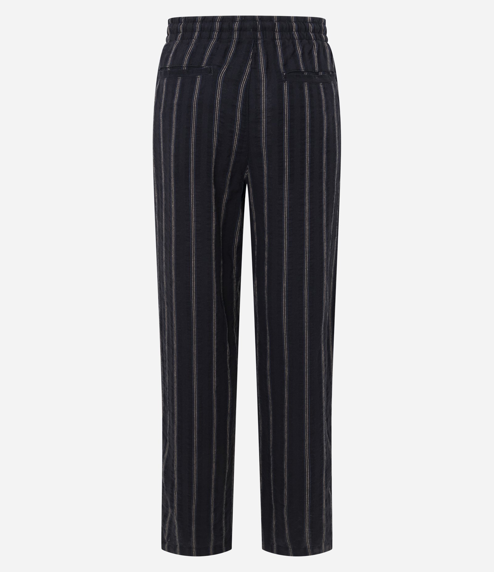 Calça Jacquard Reta Listrada Preto 4