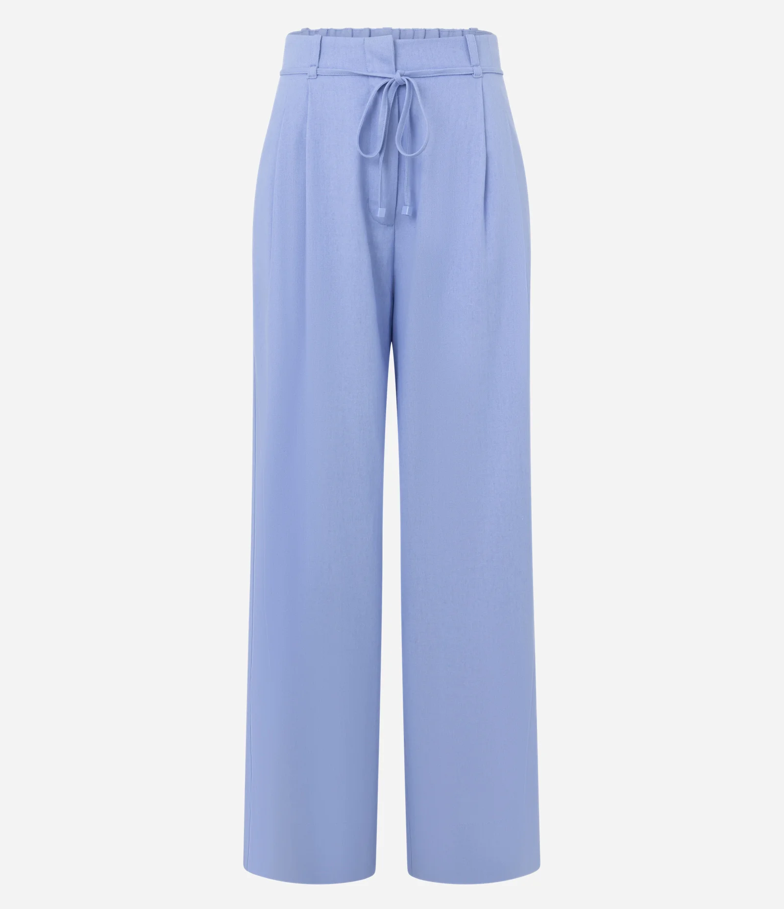 Calça Pantalona em Linho com Amarração Azul 1