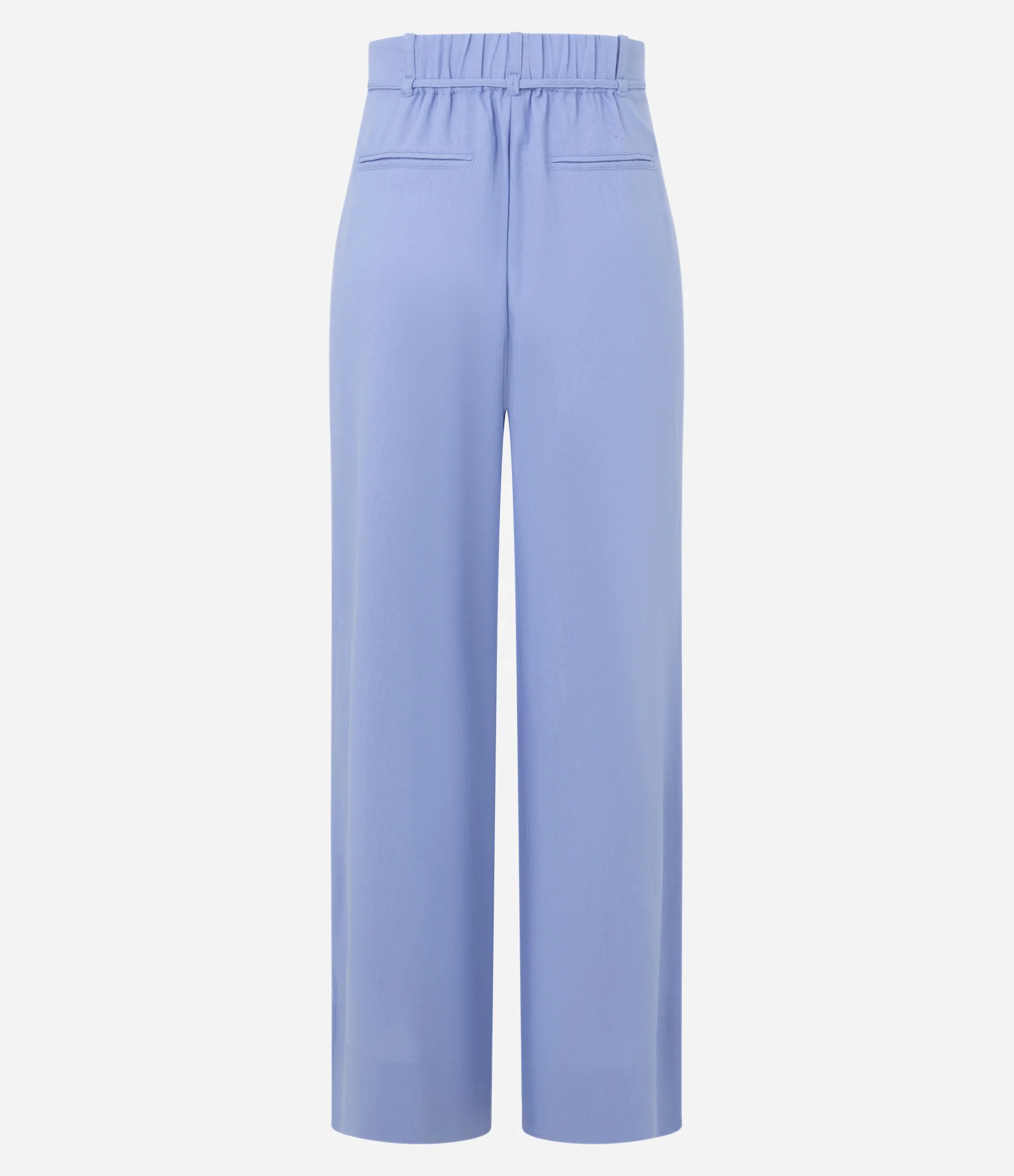 Calça Pantalona em Linho com Amarração Azul 2