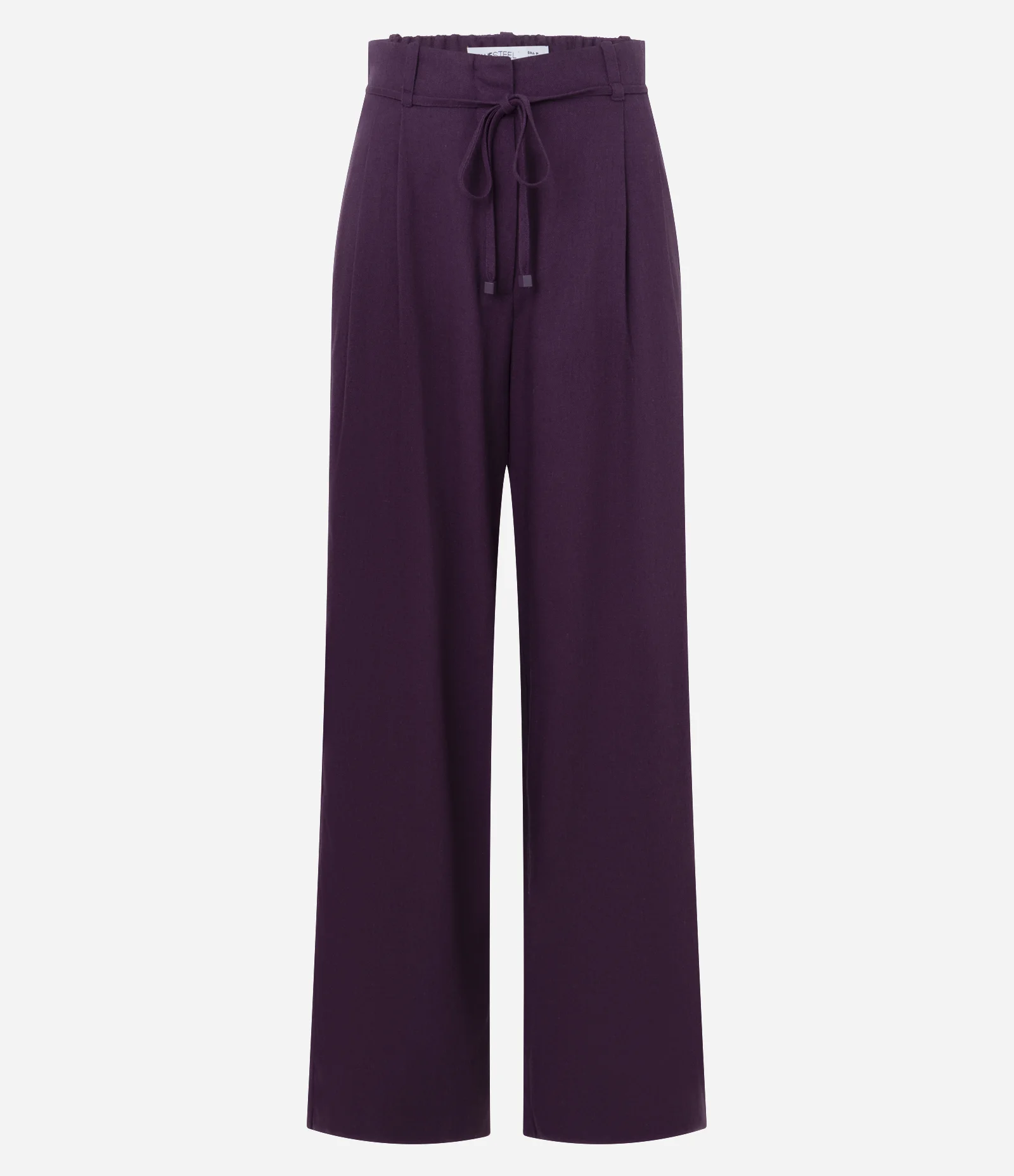 Calça Pantalona em Linho com Amarração Roxo 1
