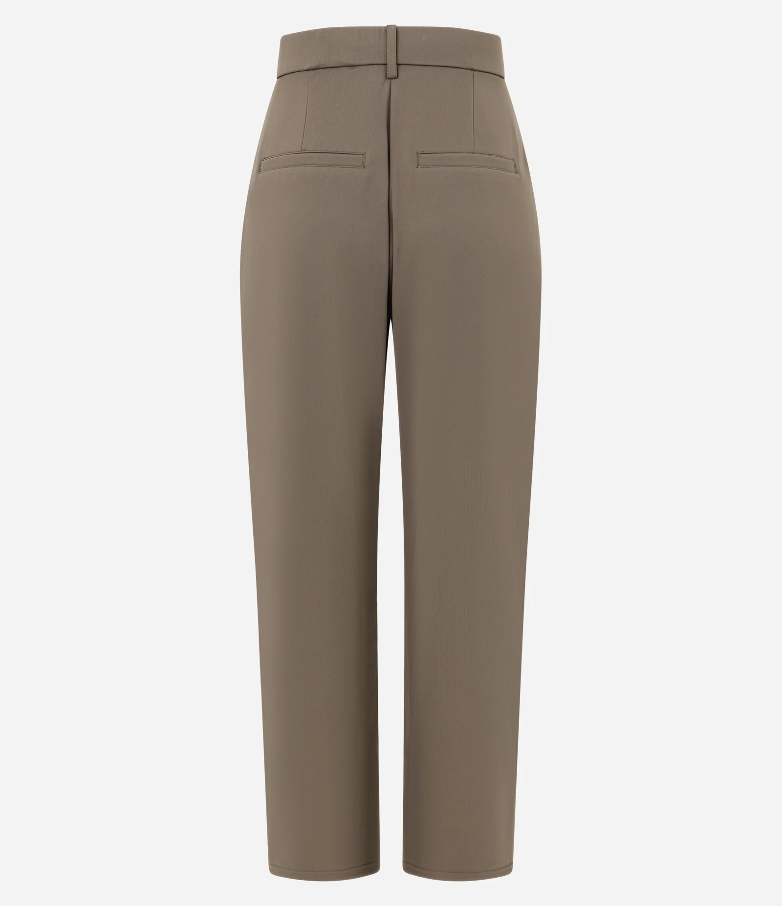 Calça Alfaiatada em Microfibra com Pregas Frontais Marrom 2