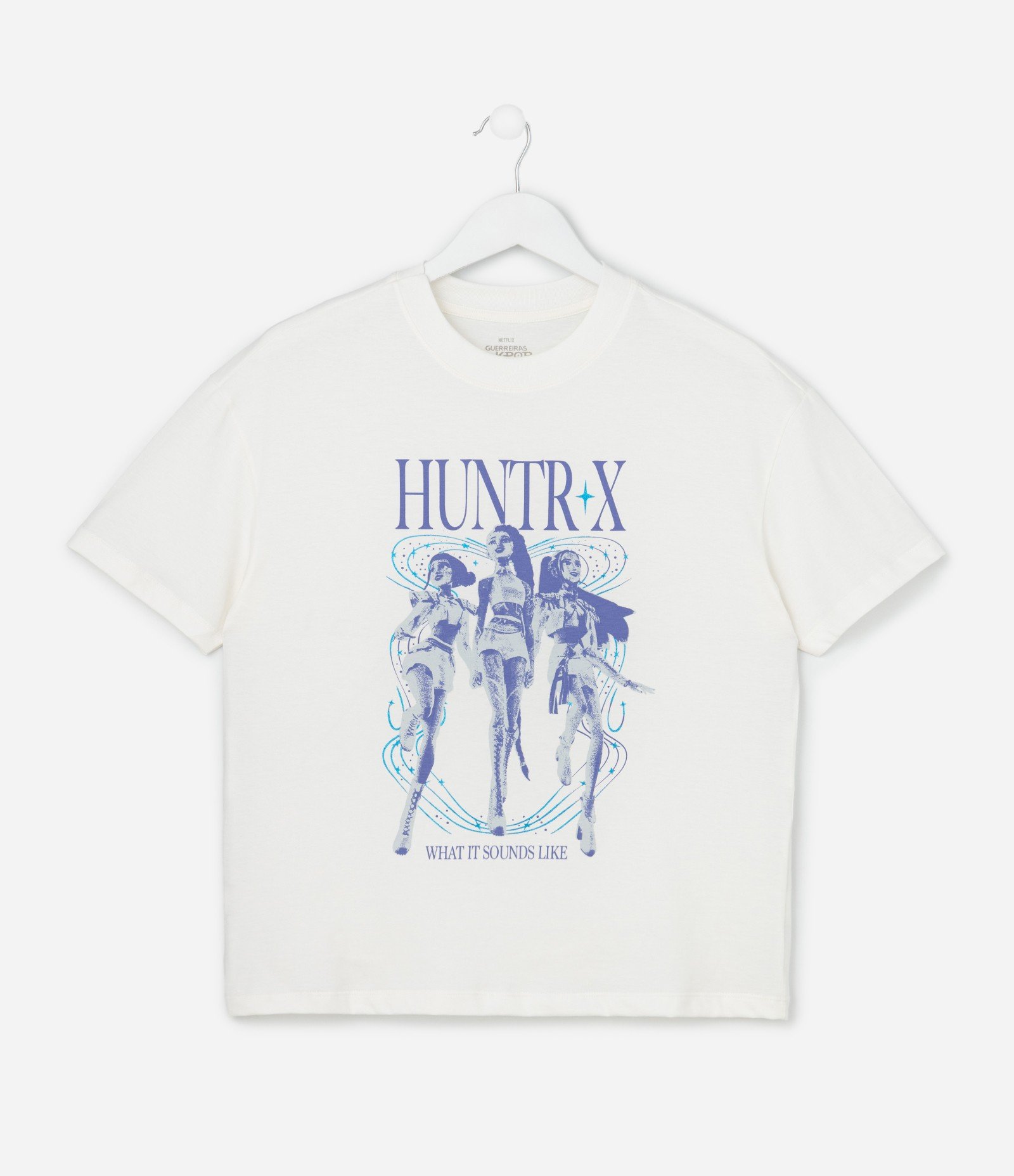 Camiseta Infantil Oversized com Estampa K Pop Demon Hunters - Tam 5 a 14 Anos Branco 1