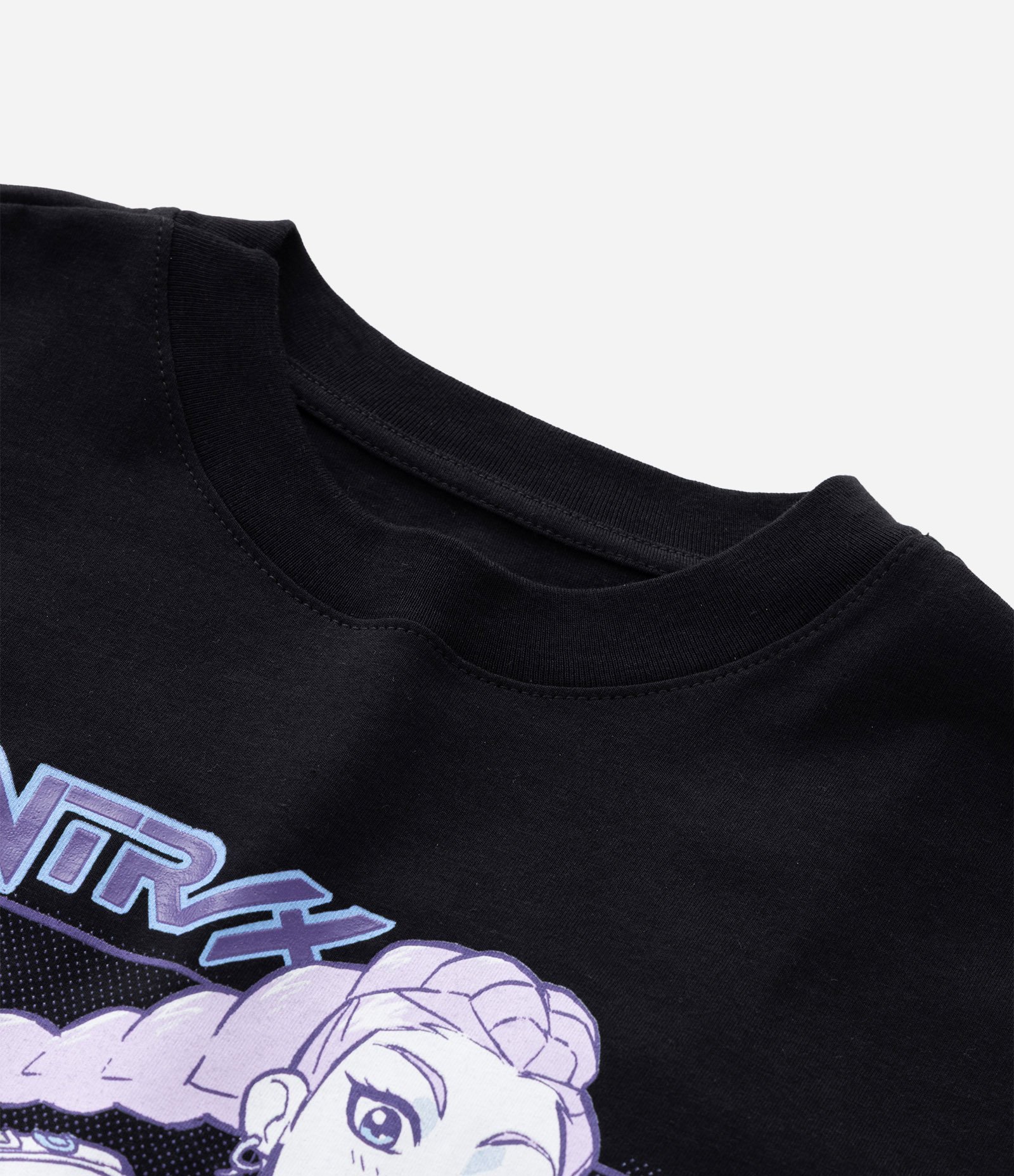 Camiseta Infantil Oversized com Estampa Guerreiras do k-pop - Tam 5 a 16 Anos Preto 5