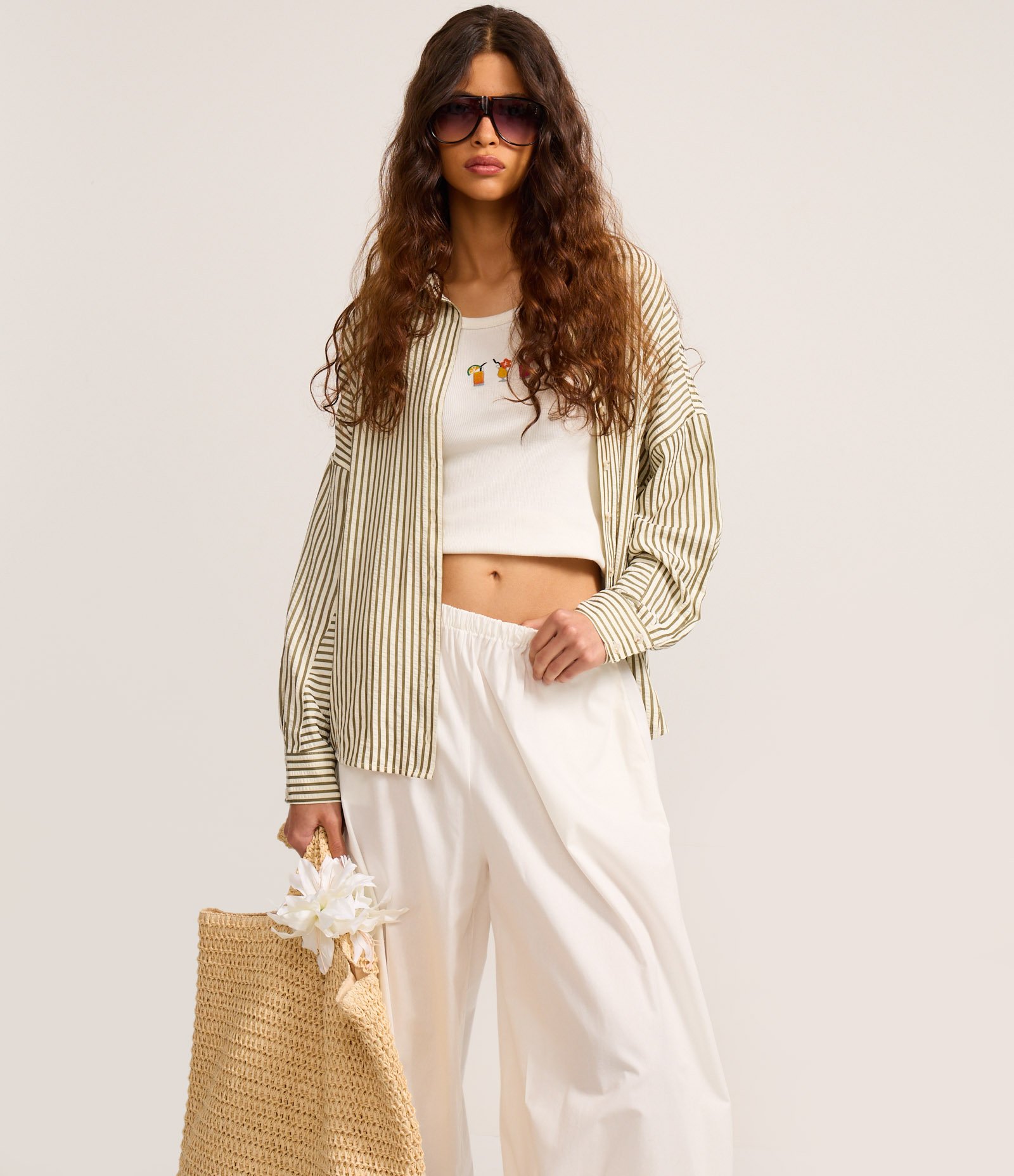 Calça Balloon em Tricoline com Elástico no Cós e Tornozelo Off White 2