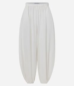 Calça Balloon em Tricoline com Elástico no Cós e Tornozelo