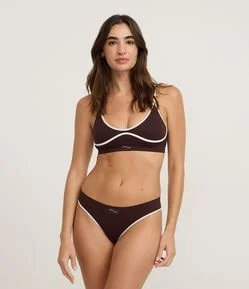 Calcinha Biquíni Seamless com Acabamento Contrastante