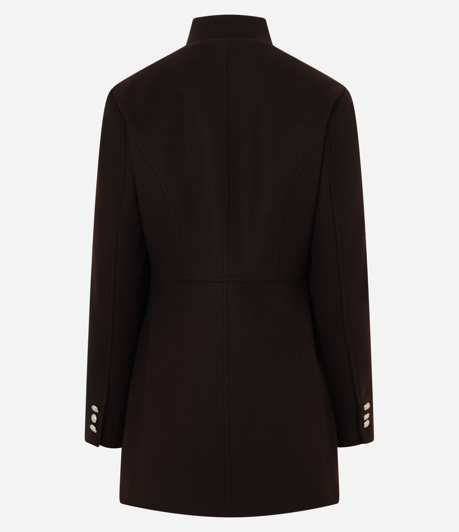 Jaqueta Pesada com Abotoamento Frontal Transpassado Marrom 3