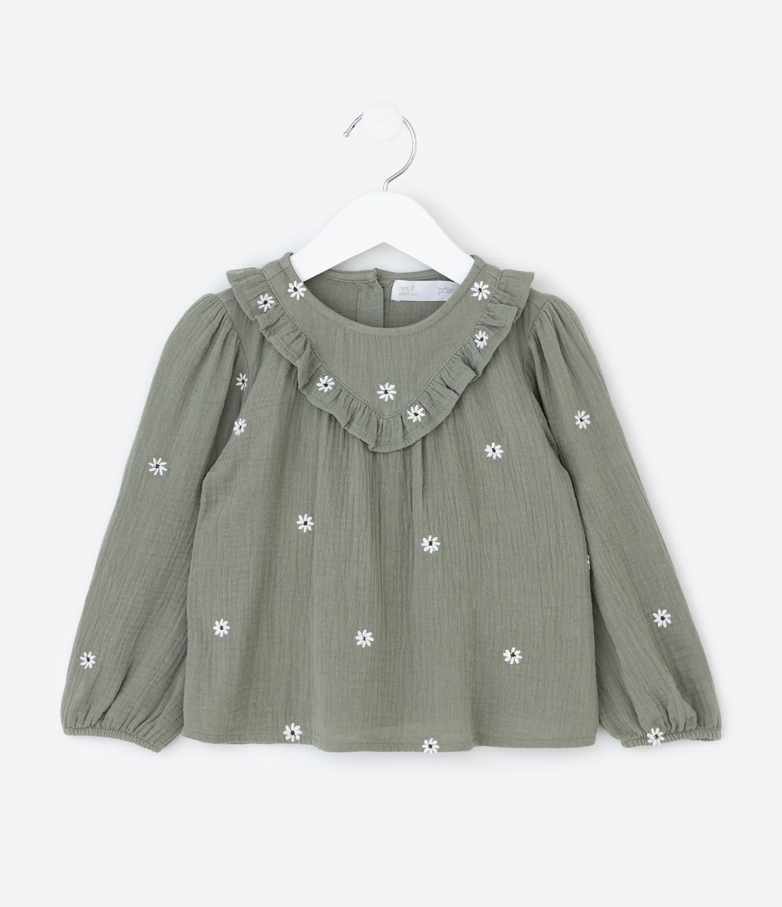 Conjunto Infantil de Blusa e Calça com Estampa de Florzinhas - Tam 1 a 4 Anos Verde 2