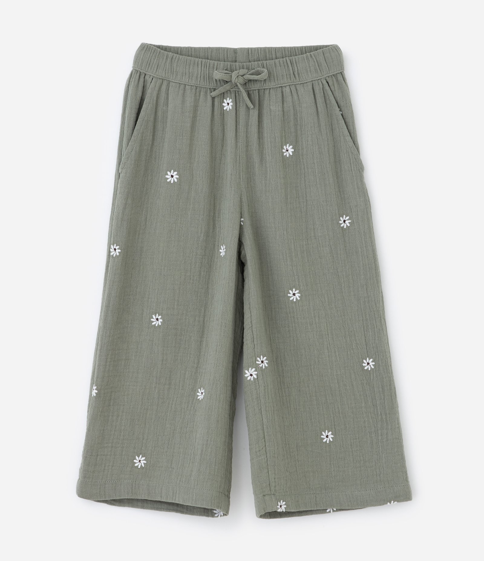 Conjunto Infantil de Blusa e Calça com Estampa de Florzinhas - Tam 1 a 4 Anos Verde 4