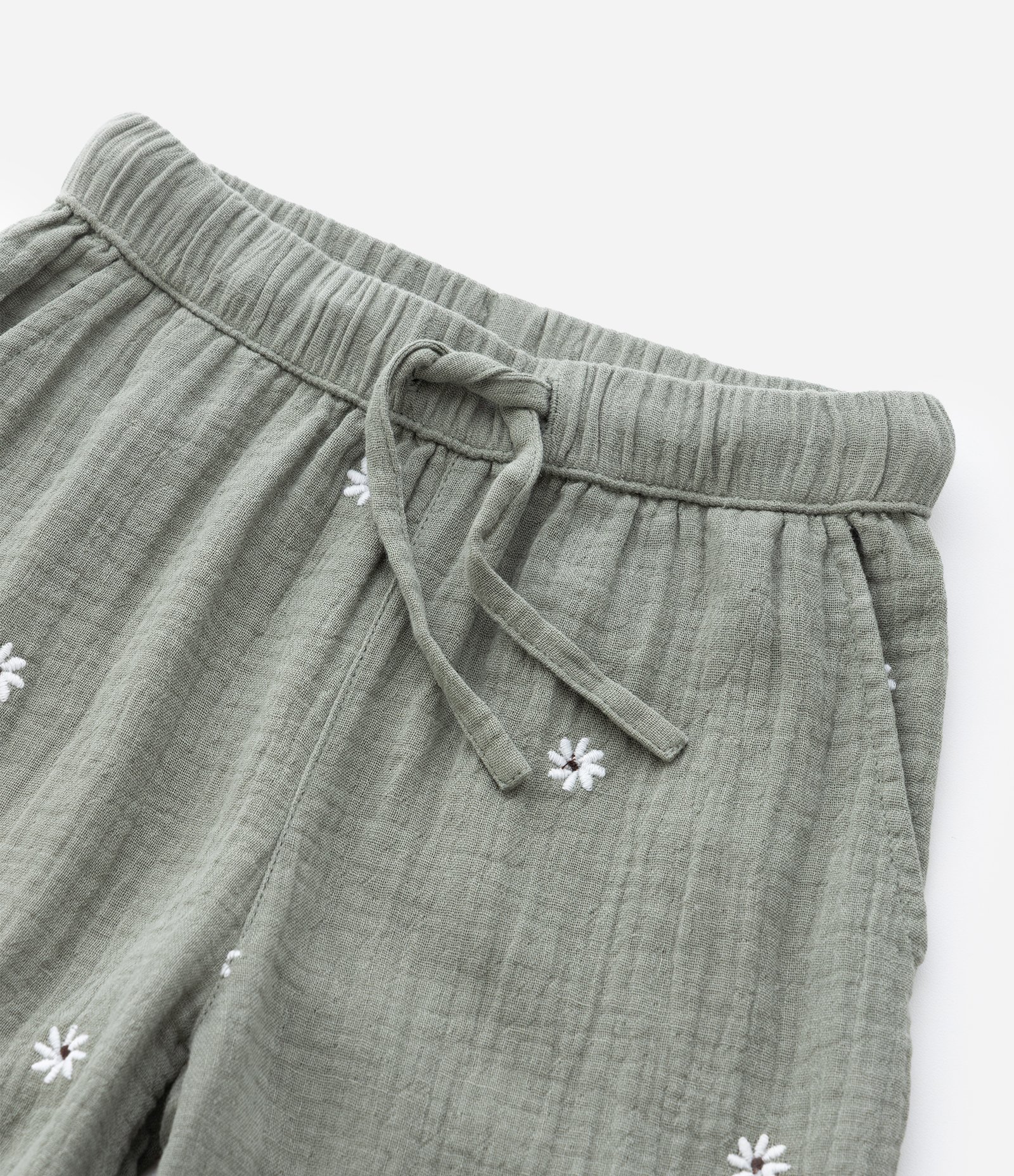 Conjunto Infantil de Blusa e Calça com Estampa de Florzinhas - Tam 1 a 4 Anos Verde 6