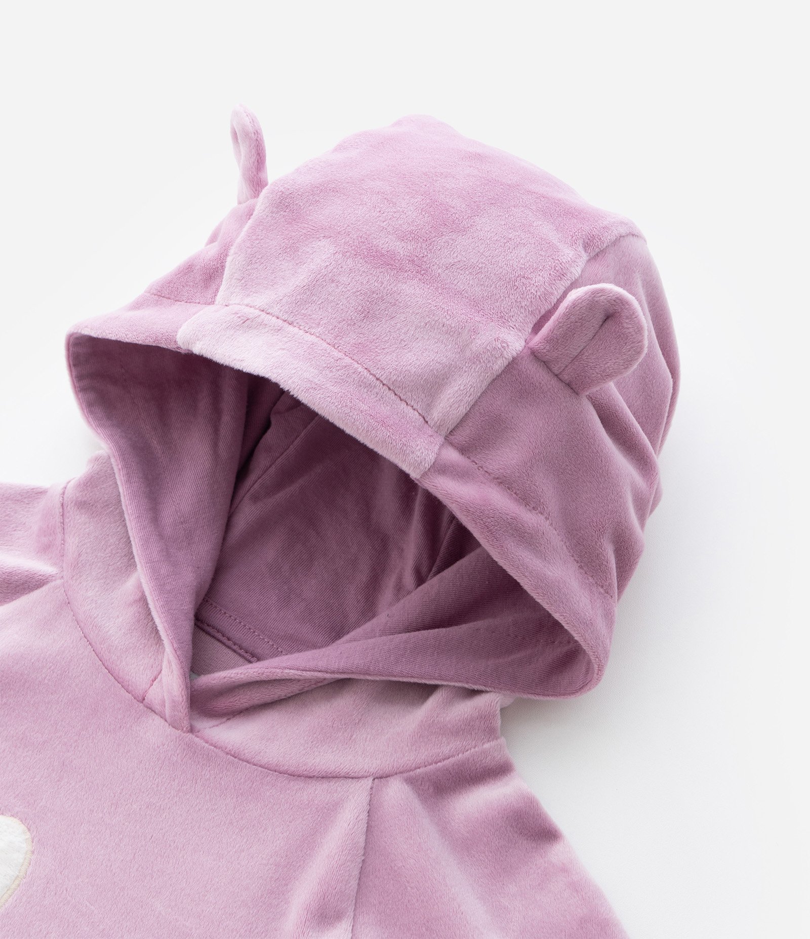 Conjunto Infantil Casaco e Calça com Orelhas no Capuz – Tam 1 a 6 Anos Rosa/Off White 9
