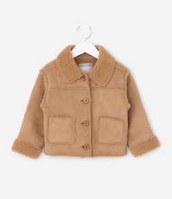 Jaqueta Infantil em Suede com Pelos Interno – Tam 1 a 5/6 Anos