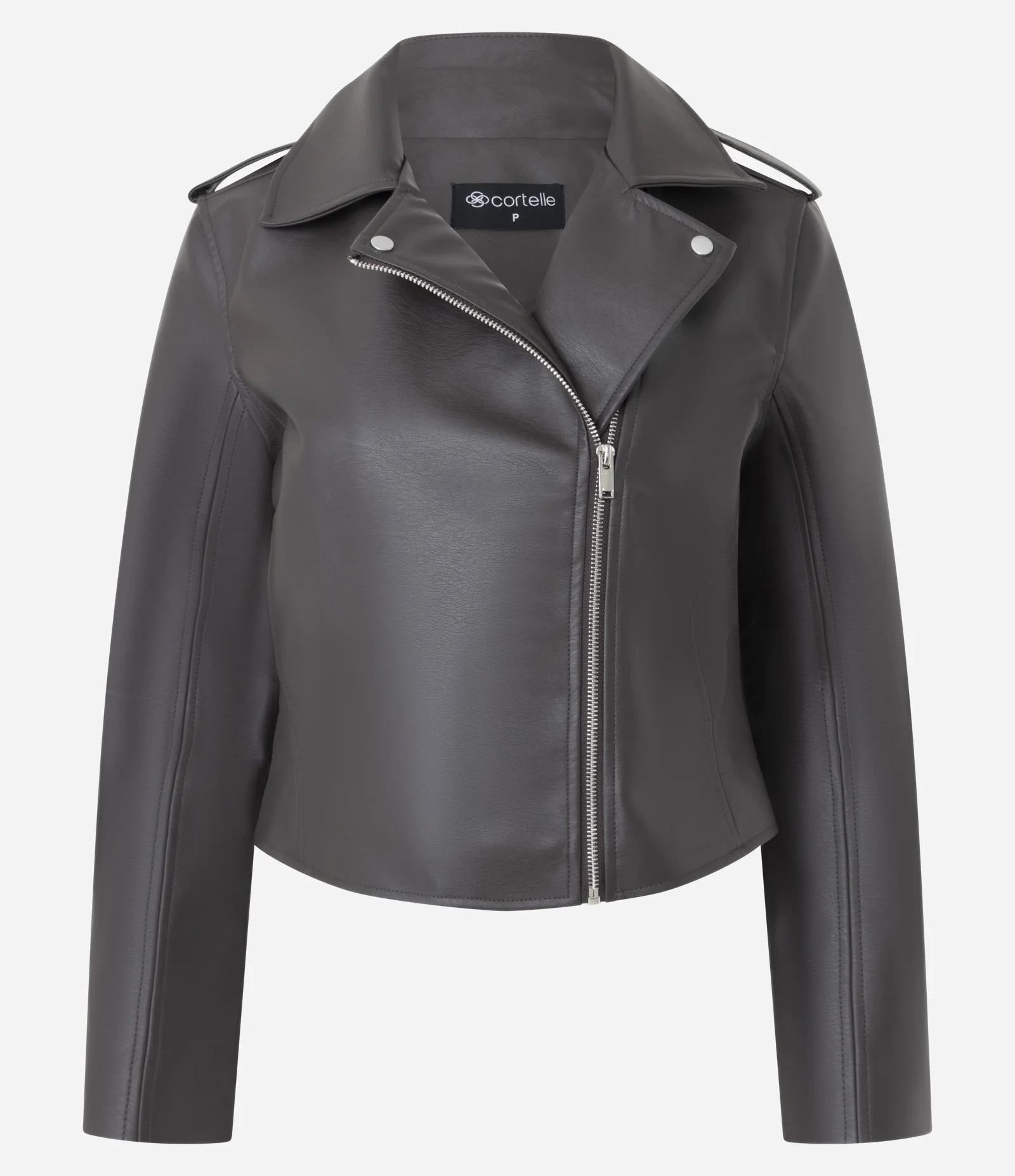 Jaqueta Leve em PU Estilo Biker com Zíper Marrom 1