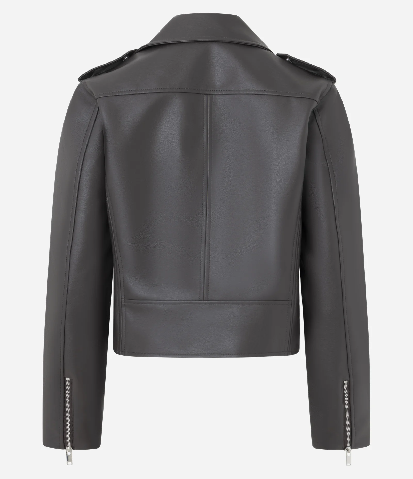 Jaqueta Leve em PU Estilo Biker com Zíper Marrom 2
