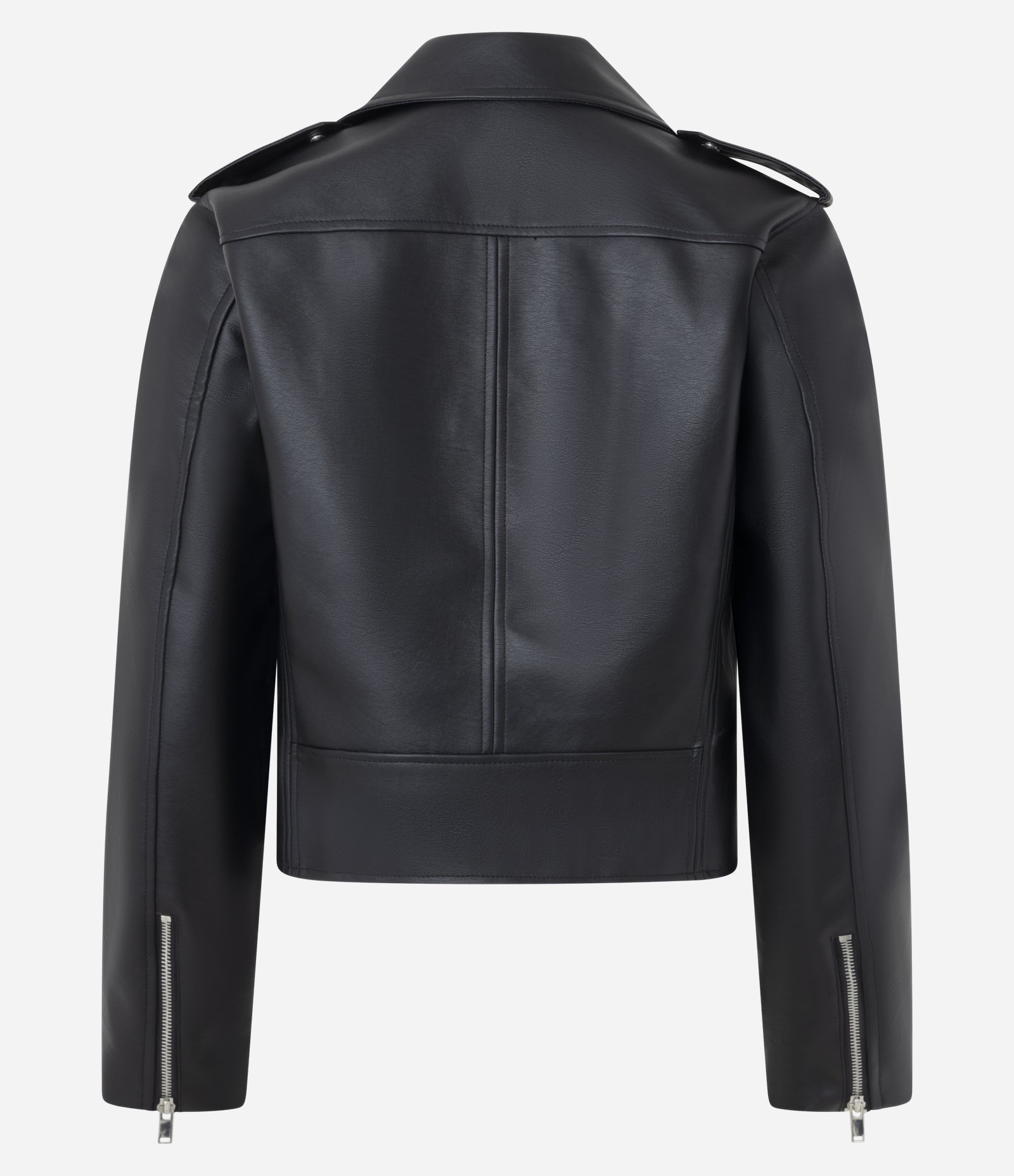 Jaqueta Leve em PU Estilo Biker com Zíper Preto 2