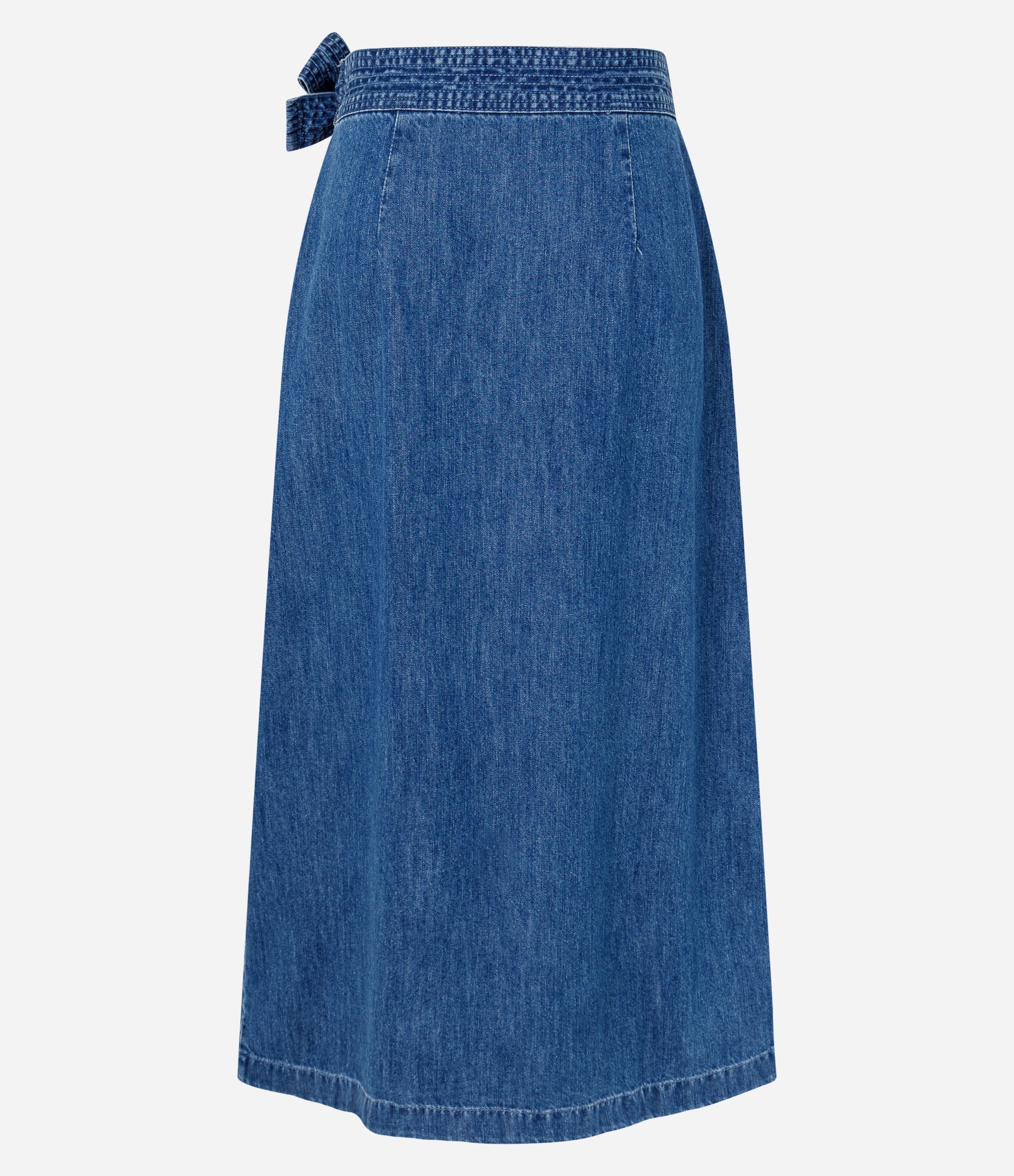 Saia Lápis Midi em Jeans com Transpasse Envelope Médio 2