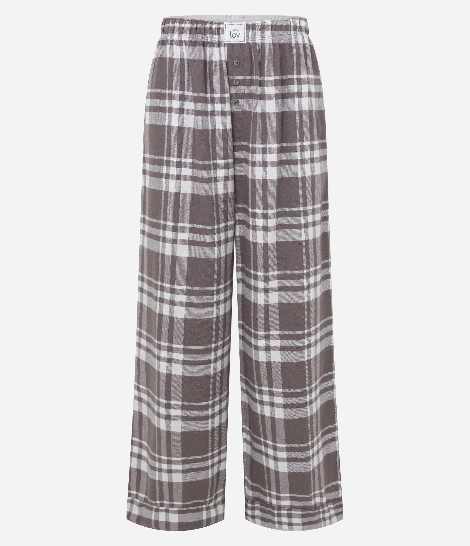 Calça de Pijama em Flanela Xadrez Marrom 6