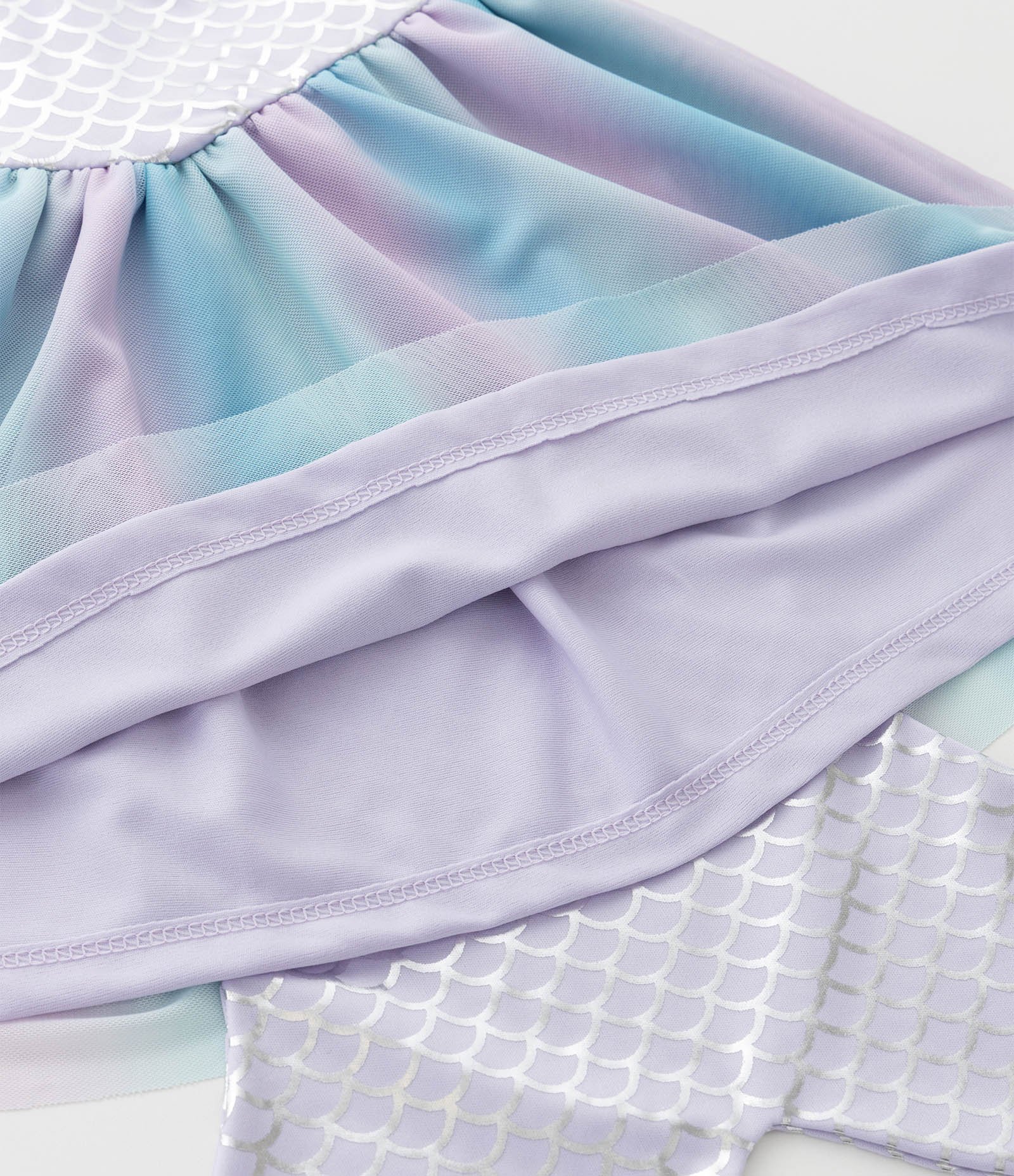 Vestido Infantil em Tule com Cauda de Sereia - Tam 1 a 6 Anos Lilás 5