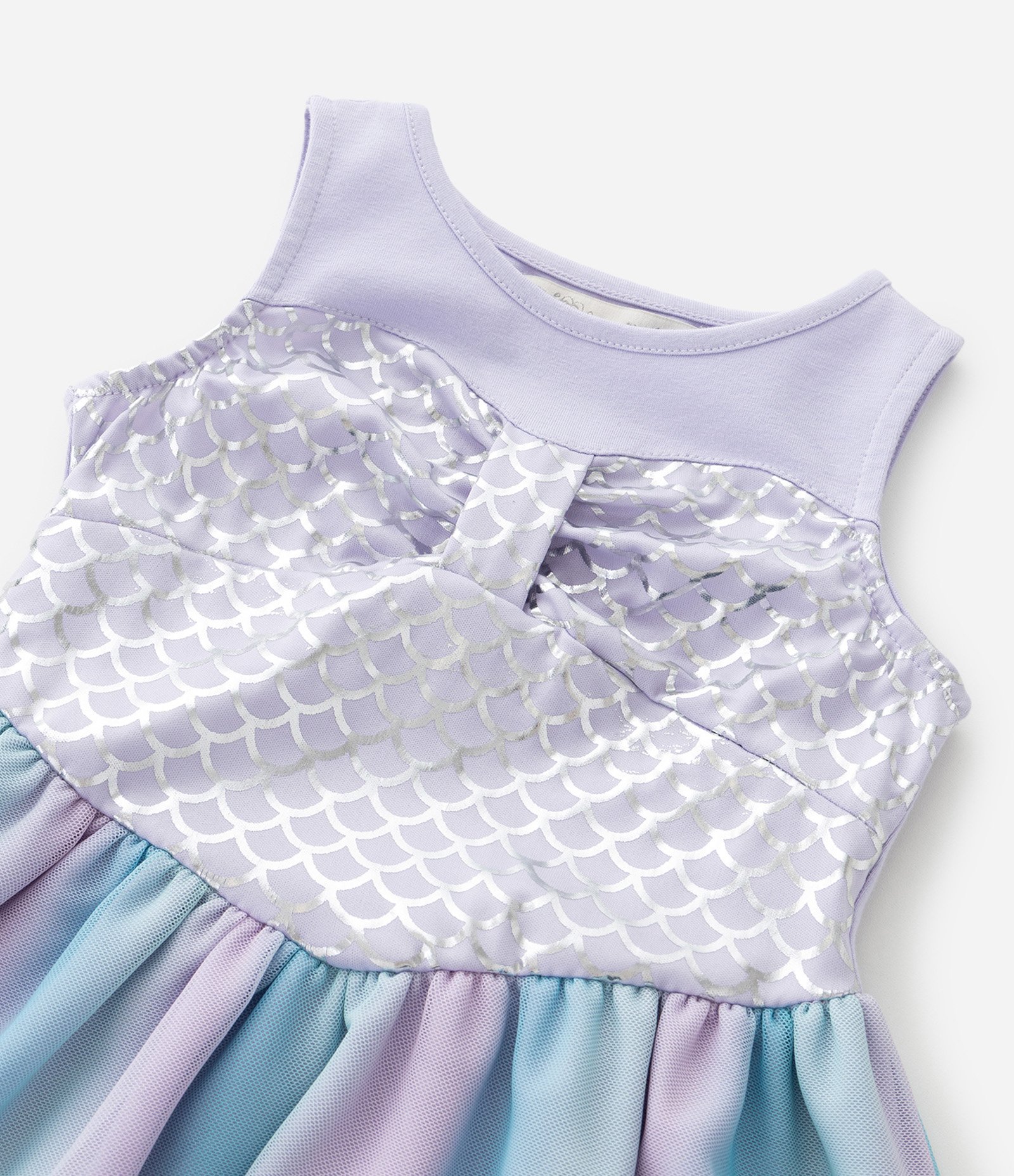 Vestido Infantil em Tule com Cauda de Sereia - Tam 1 a 6 Anos Lilás 6
