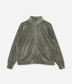 Jaqueta Esportiva em Plush Com Gola Alta Curve & Plus Size