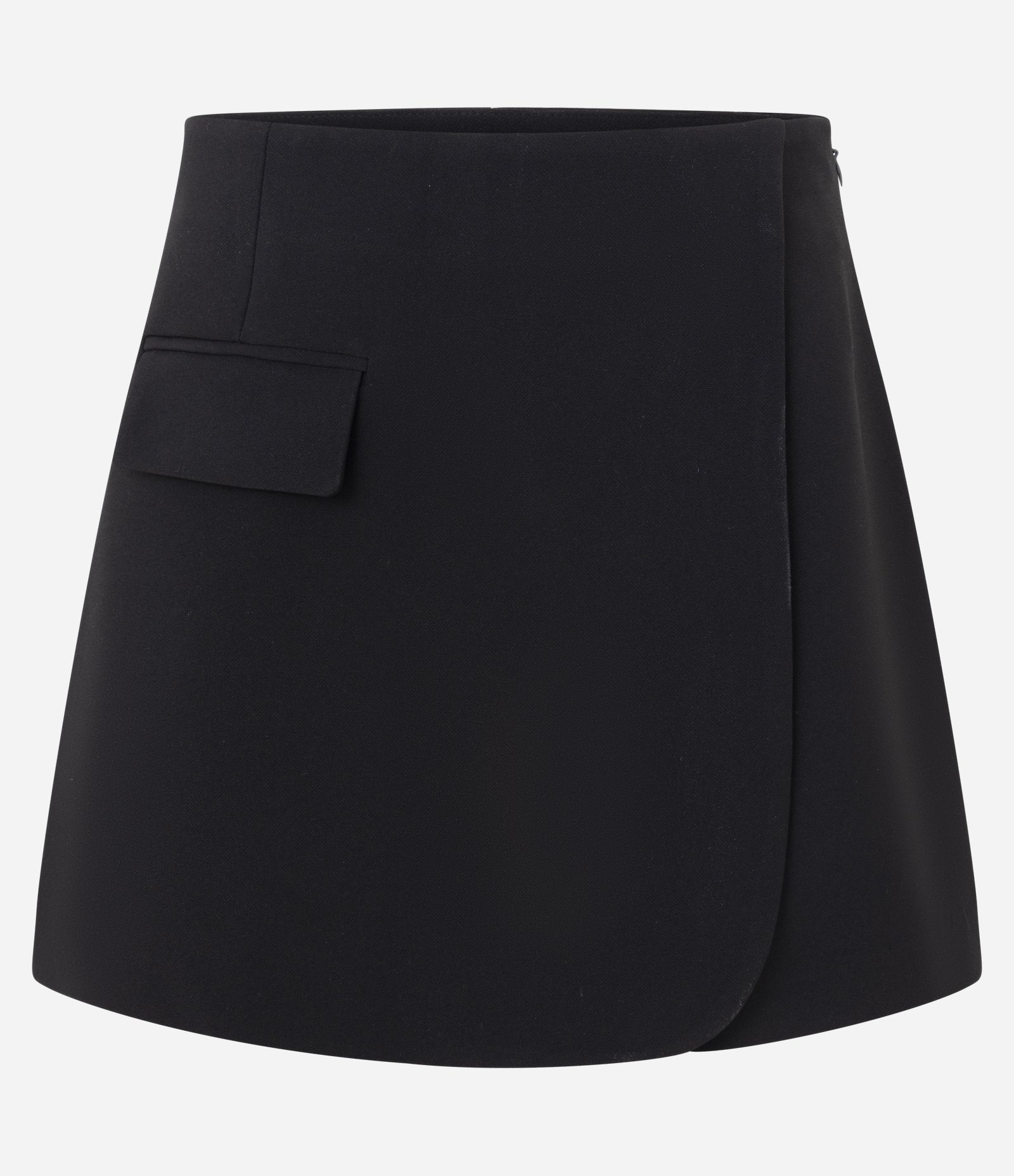 Short Saia Alfaiatado com Pala Transpassada Preto 1