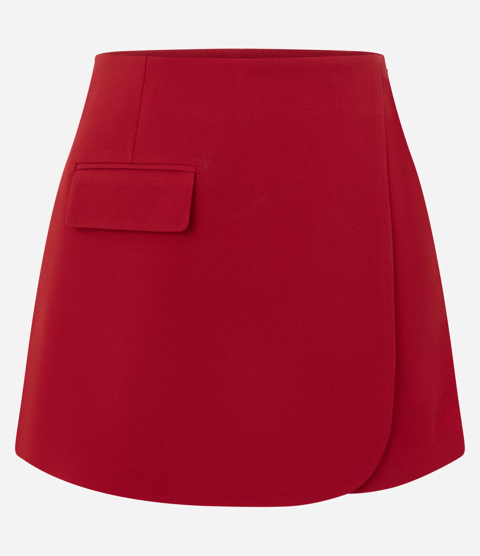 Short Saia Alfaiatado com Pala Transpassada Vermelho 1
