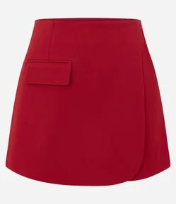 Short Saia Alfaiatado com Pala Transpassada