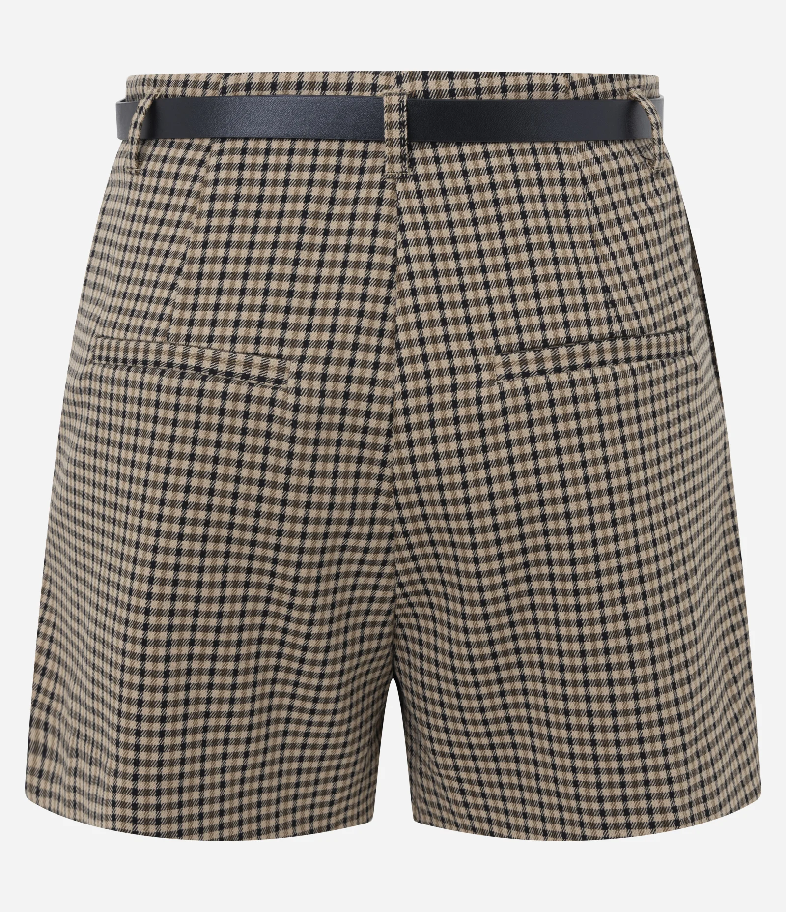 Short Alfaiatado com Estampa Pied de Poule e Cinto Marrom 2