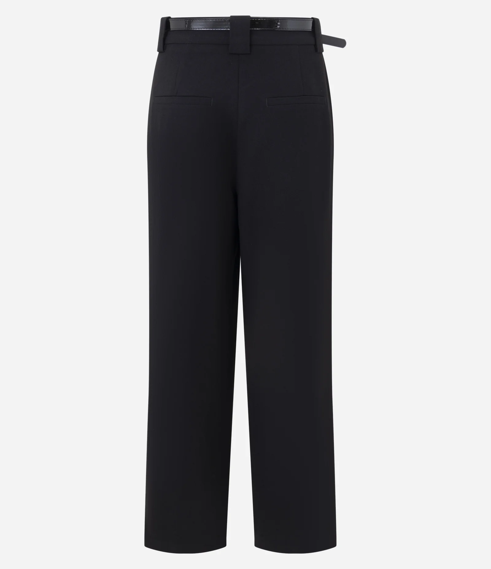 Calça Wide Leg Alfaiatada com Pregas Frontais e Cinto Preto 2