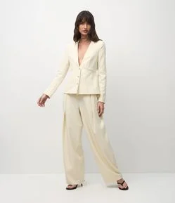 Calça Barrel Alfaiatada com Pregas Frontais