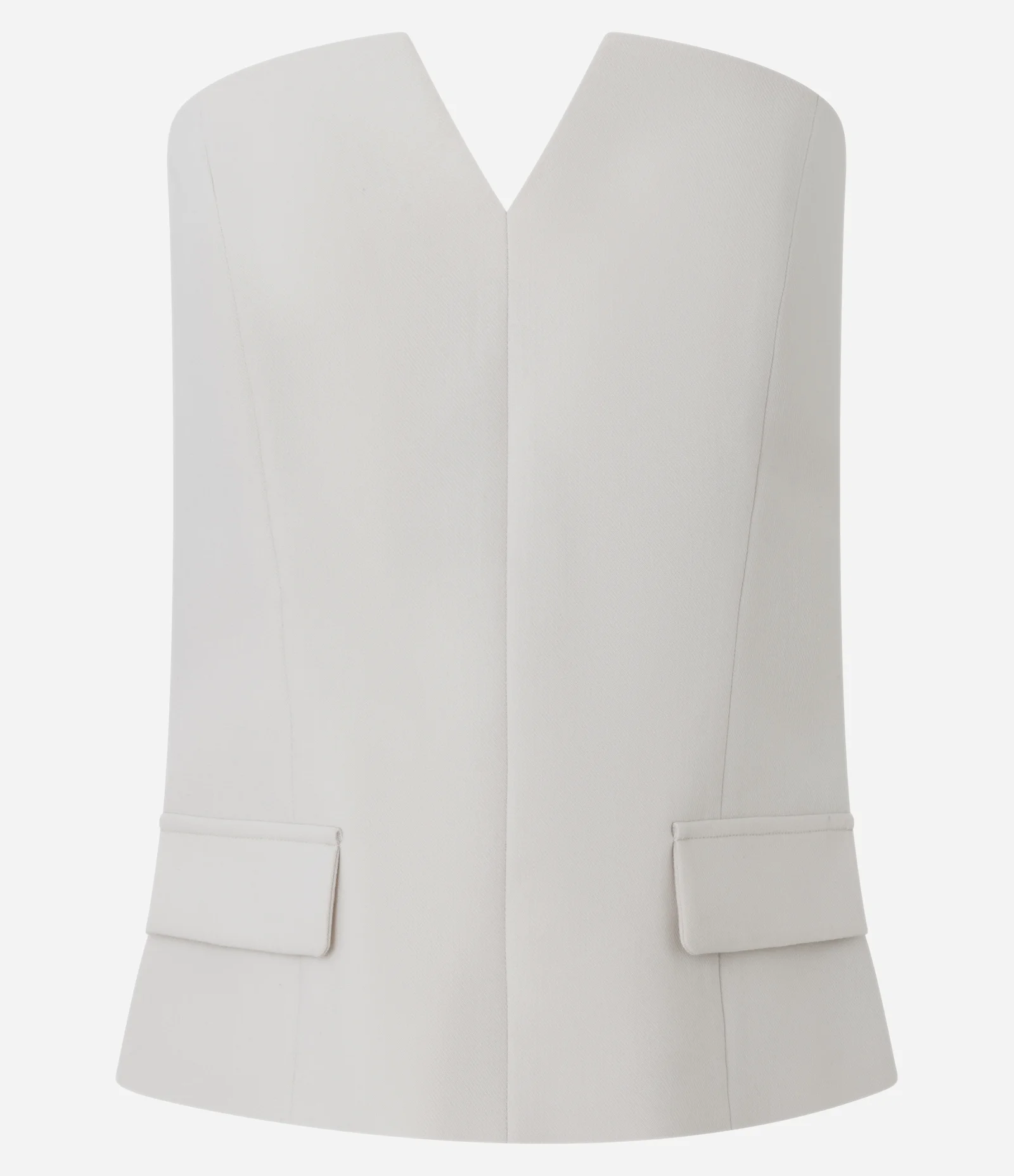 Blusa Tomara Que Caia Alfaiatada com Lapelas Frontais Off White 1