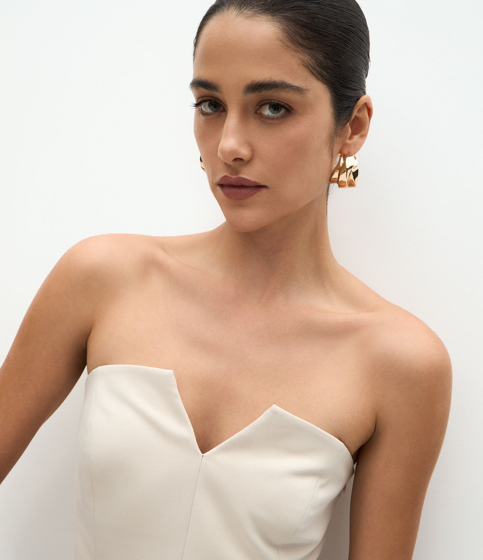 Blusa Tomara Que Caia Alfaiatada com Lapelas Frontais Off White 3