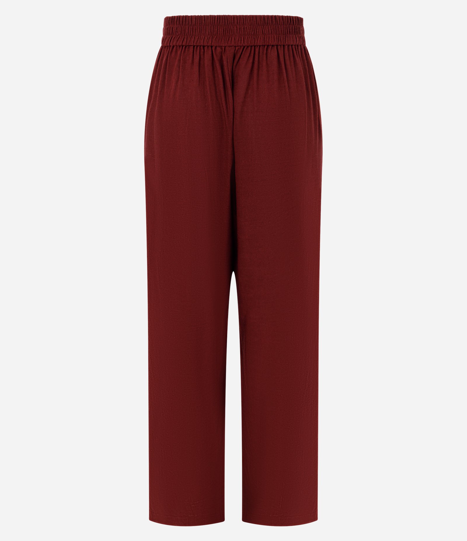 Calça Reta em Viscolinho com Amarração Frontal Vermelho 7