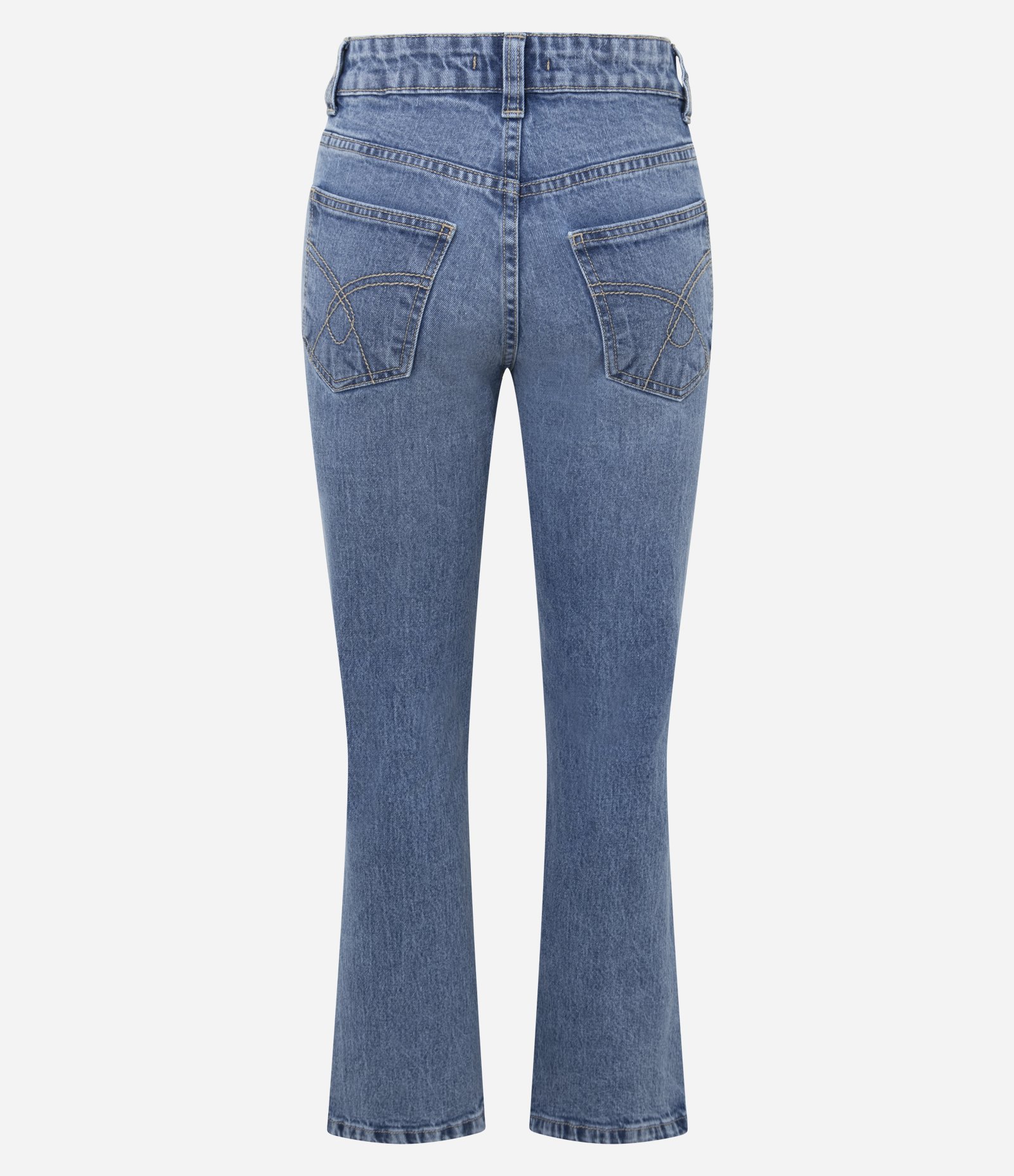 Calça Flare Cropped em Jeans com Cintura Alta Azul 3