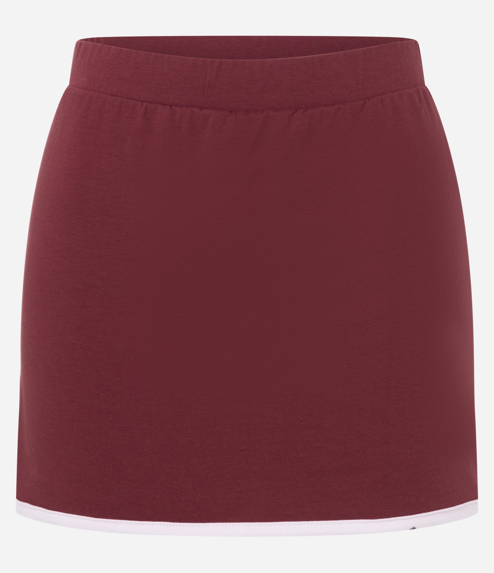 Short Saia Sportcore em Algodão com Viés Contrastante Bordô 5