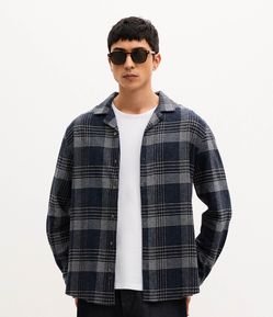 Camisa Regular em Flanela com Estampa Xadrez