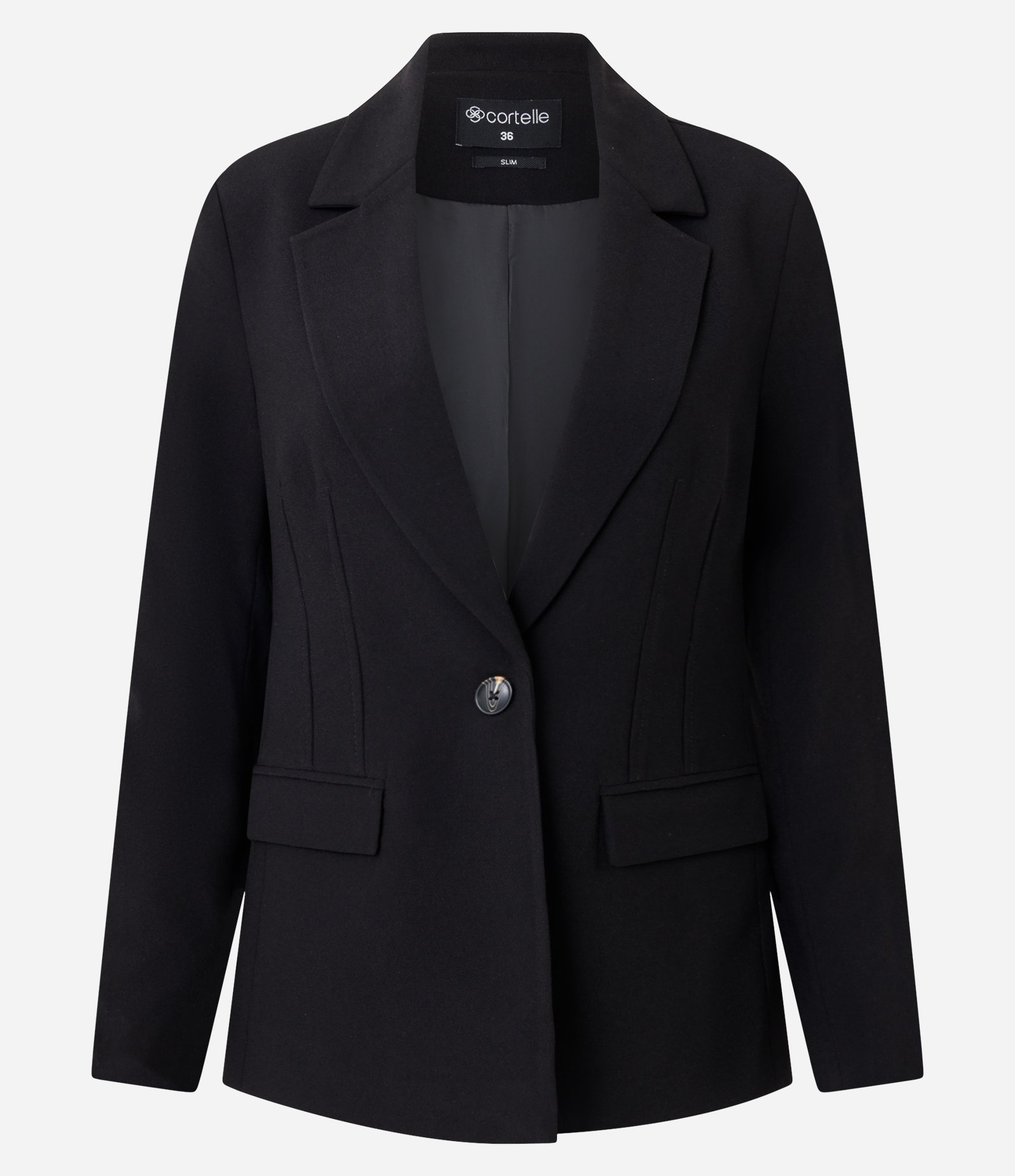 Blazer Ampulheta Alfaiatado com Bolsos Preto 5